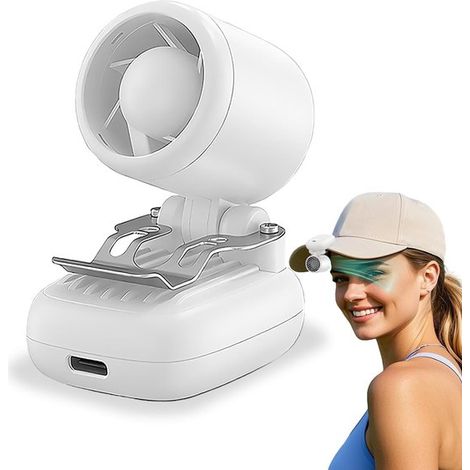 Mini-ventilator – Weiß – Tragbarer Clip-ventilator – Wiederaufladbarer Usb-c-ventilator