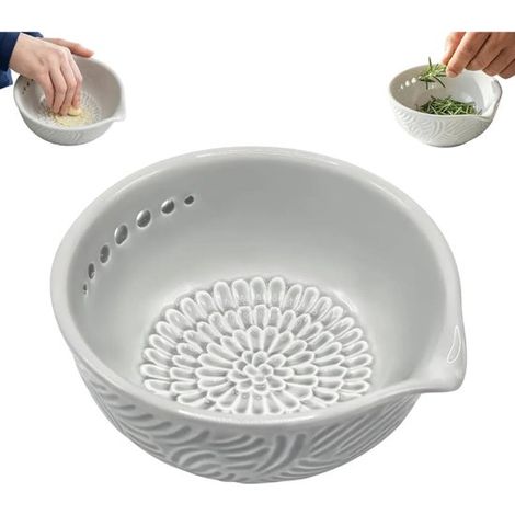 Keramik-reibeschale – 12,5 X 12 X 5,5 Cm – Handgefertigte Keramikreibe
