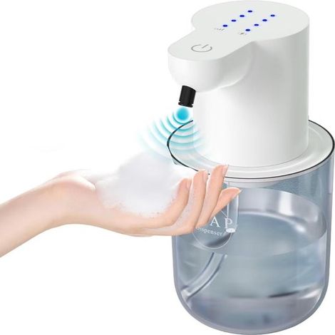 Automatischer Seifenspender – 400 Ml – Weiß – Schaumseifenspender Mit Sensor – 4 Füllstufen
