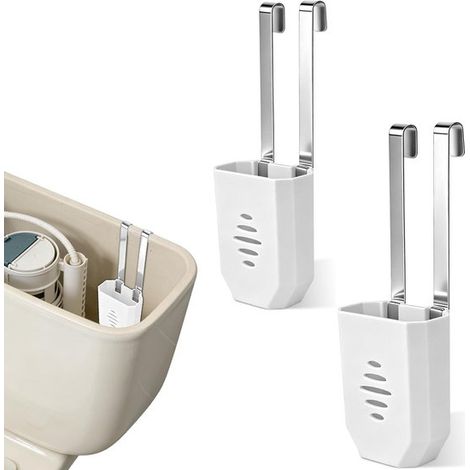 Wc-spülkastenhalterung – 2er-pack – Universelle Spülkastenhalterung (9 X 7,3 X 4 Cm) – Weiß – Spülkastenreiniger – Kalk- Und Fleckenbeständig
