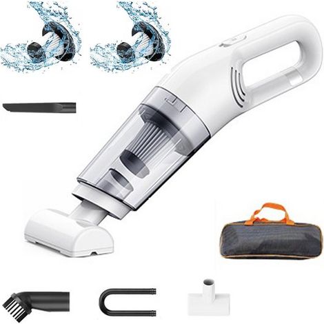 Akku-krümelstaubsauger – Weiß – 10.000 Pa – Handstaubsauger Für Auto Und Haushalt
