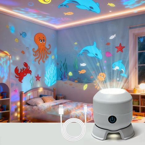 Projektor-nachtlicht – Ozeanprojektor – 360° Drehbares Kinder-nachtlicht