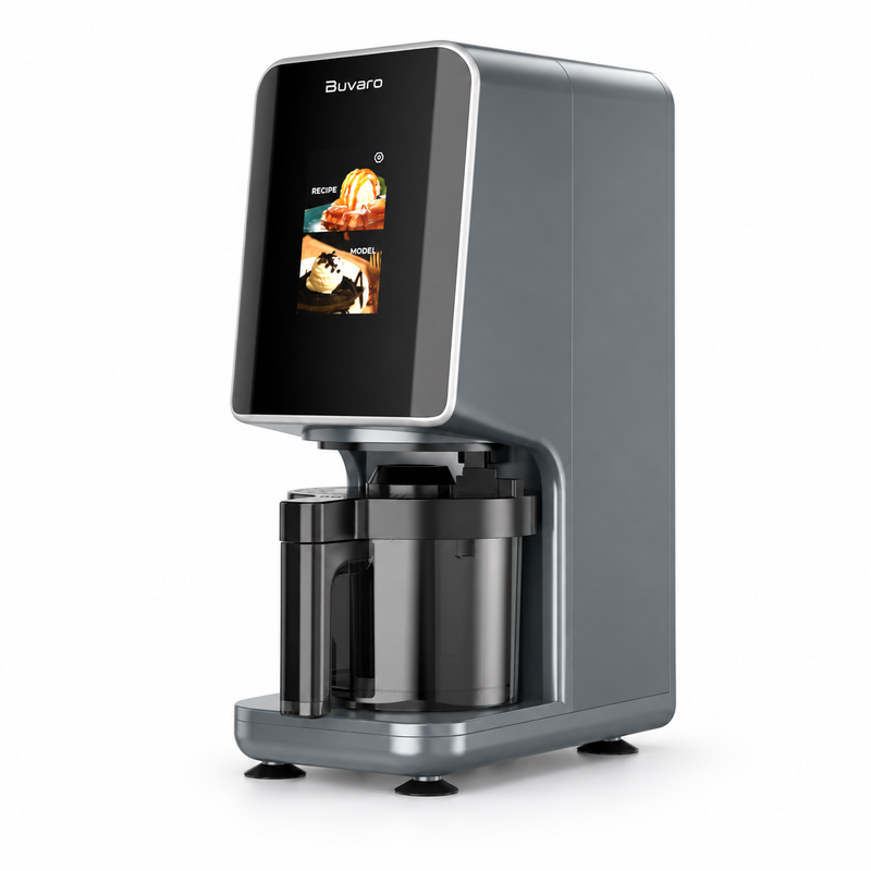 Buvaro Eismaschine, 9-in-1 Smarte Frozen-dessert-maschine Mit Touchscreen Und 3 Dessertbechern, Creamify-technologie, Dual-layer-mix, 700 W, Rezeptguide, Spülmaschinenfest, Schwarz