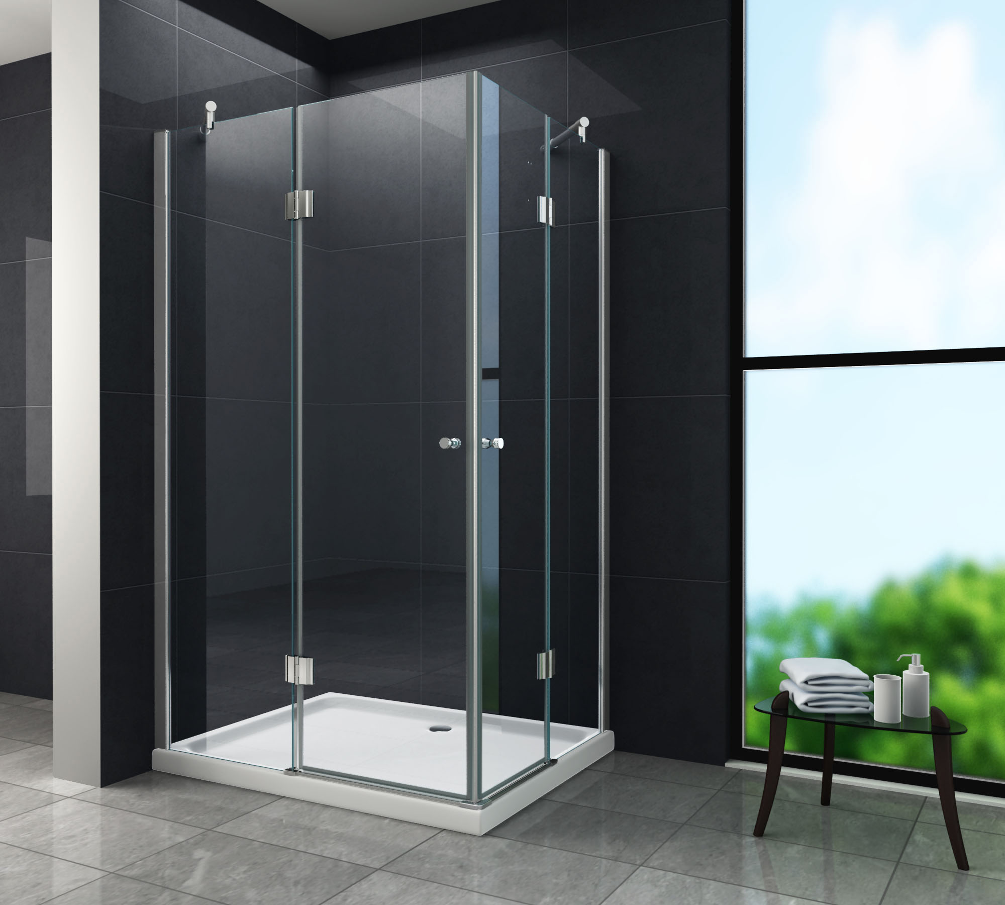 Duschkabine Corno 100 X 80 X 195 Cm Ohne Duschtasse