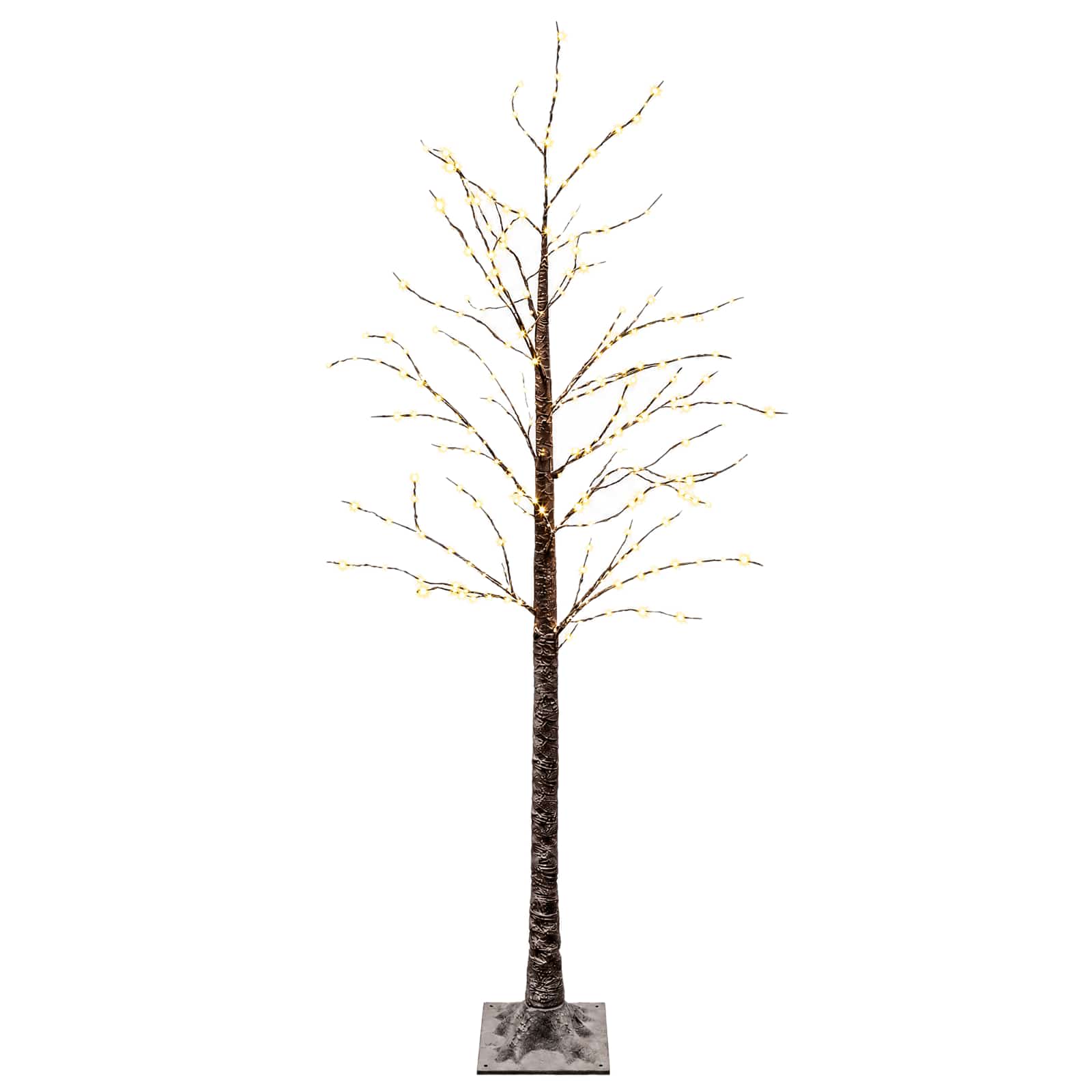 Verschneiter Led-weihnachtsbaum Braun 22 X 22 X 180 Cm Vidaxl