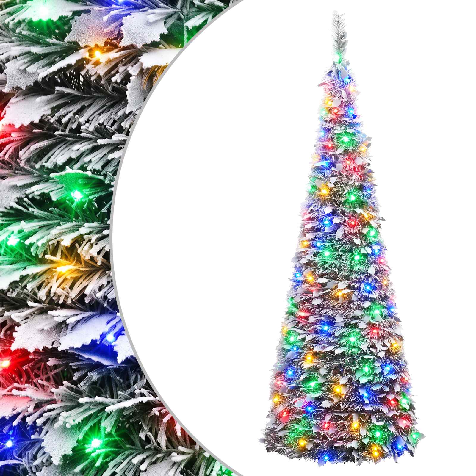 Pop-up-led-weihnachtsbaum 210 Cm 200 Leds Pvc Grün Und Weiß Vidaxl