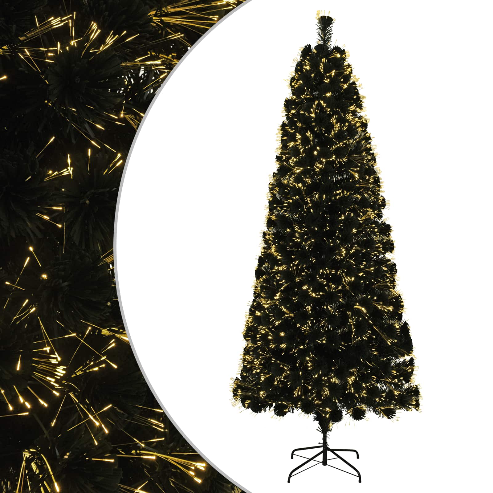 Glasfaser-weihnachtsbaum 120 Cm 12 Leds Warmes Weiß Pvc Grün Vidaxl