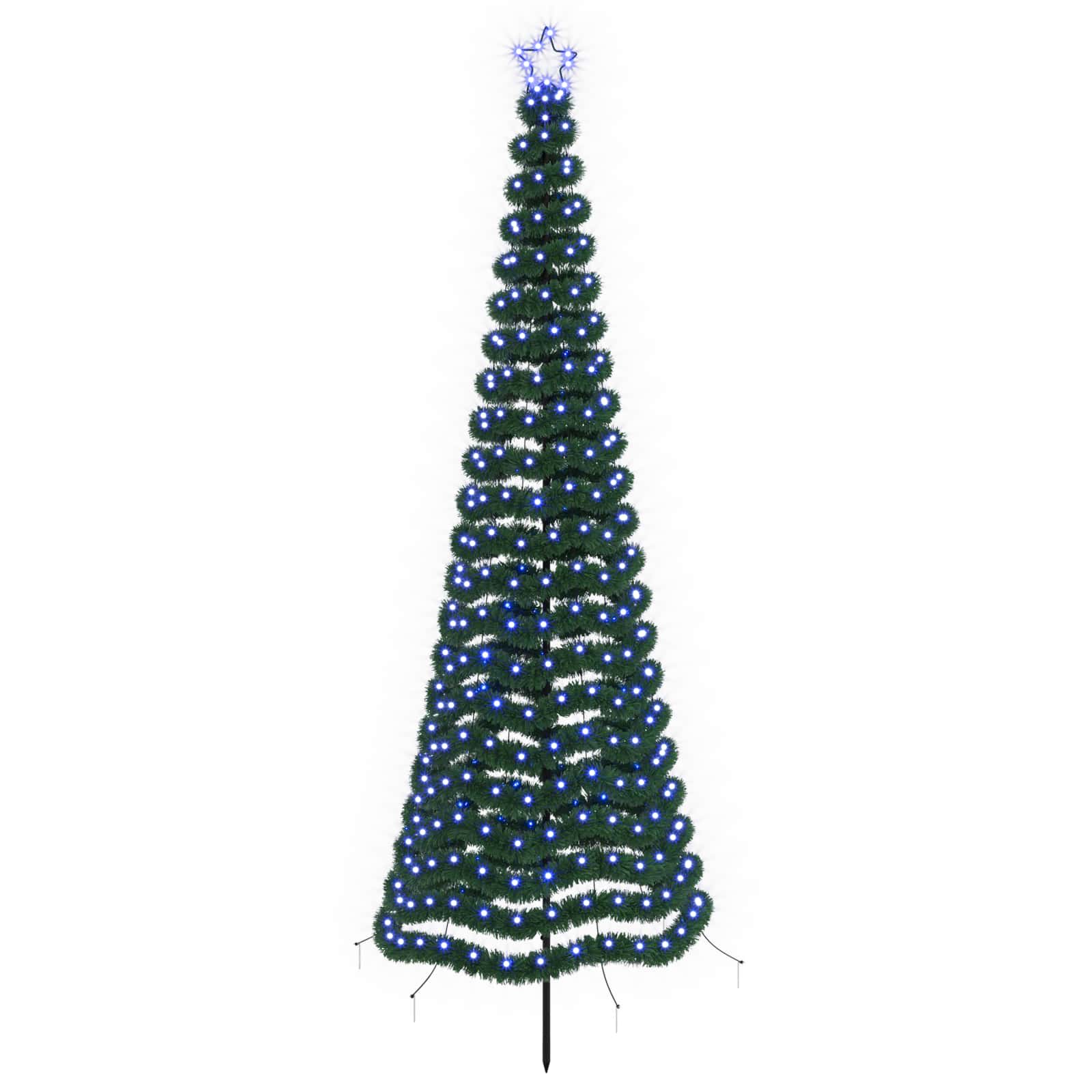 Led-lametta-weihnachtsbaum Mit Erdspieß Ekenas 250 Cm 370 Leds Vidaxl