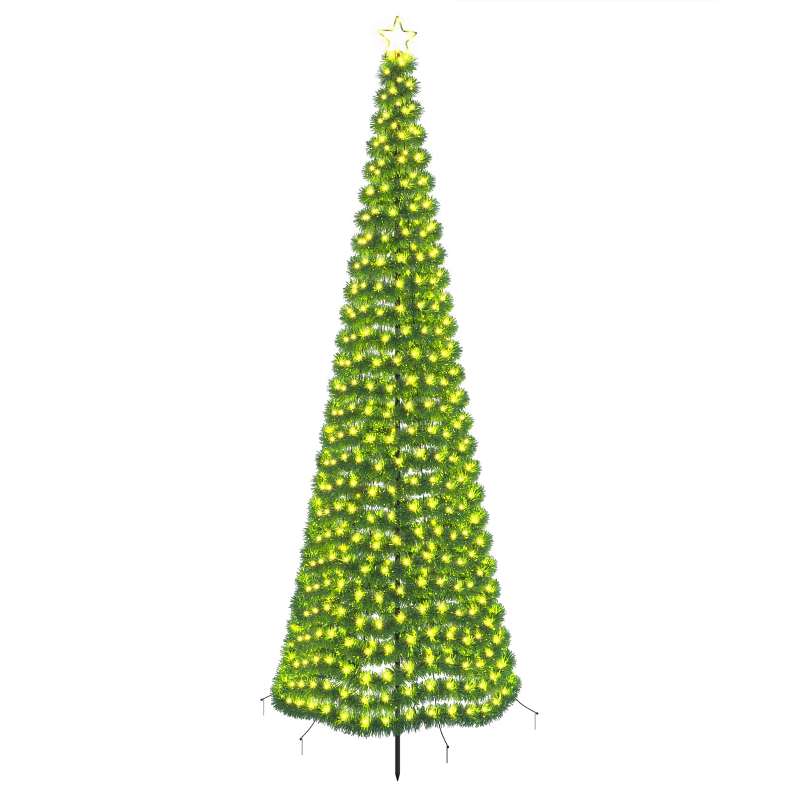 Led-lametta-weihnachtsbaum Mit Erdspieß Ekenas 300 Cm 475 Leds Vidaxl