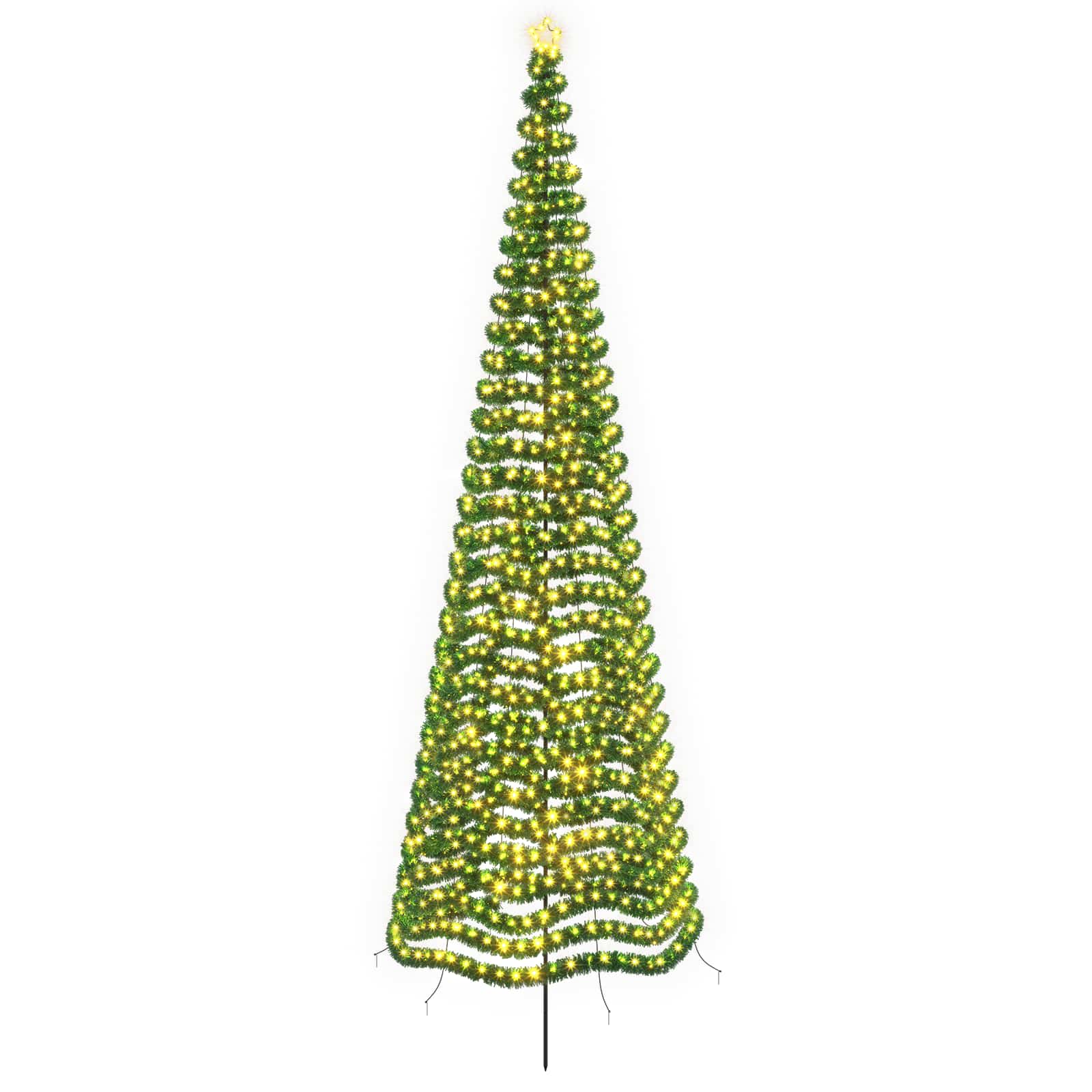 Led-lametta-weihnachtsbaum Mit Erdspieß Ekenas 500 Cm 868 Leds Vidaxl