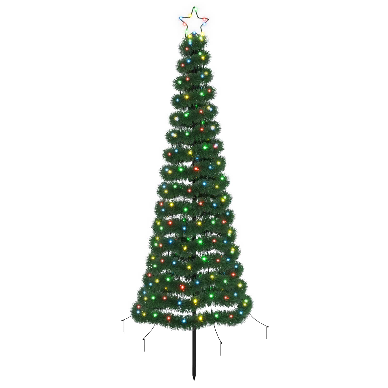 Led-lametta-weihnachtsbaum Mit Erdspieß Ekenas 180 Cm 220 Leds Vidaxl