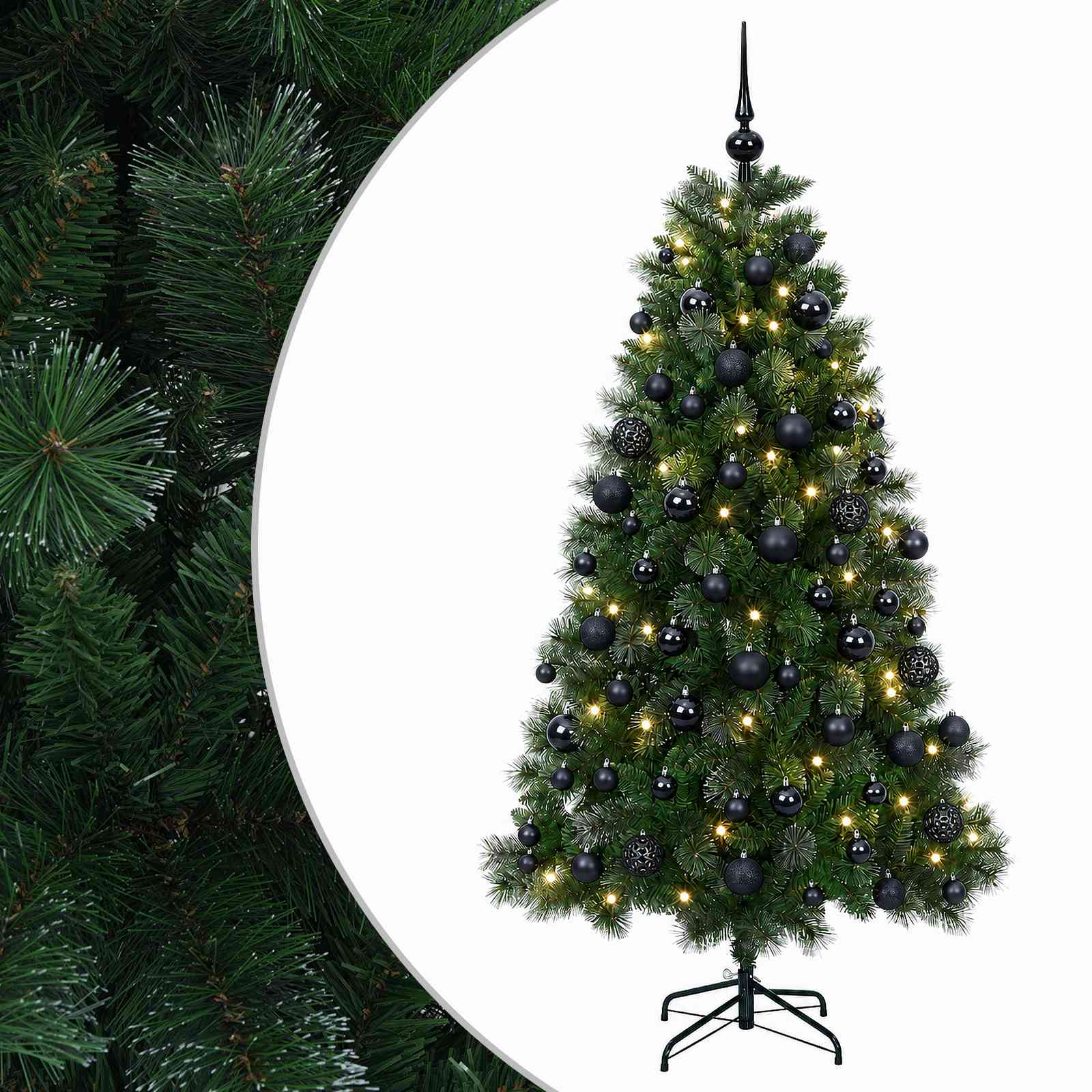 Künstlicher Weihnachtsbaum Mit Weihnachtskugeln 180 Cm 300 Leds Vidaxl
