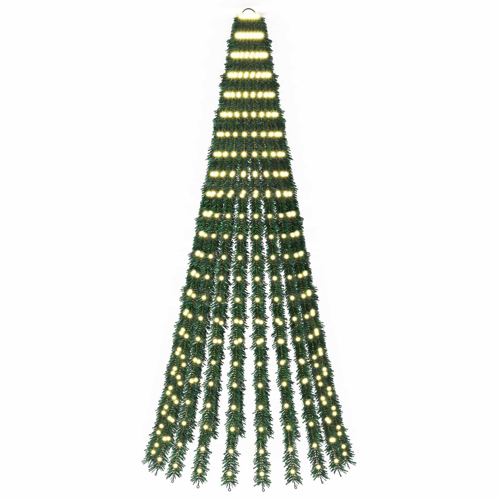 Led-weihnachtsbaum 220 Cm 460 Leds Warmes Weiß Stahl Grün Vidaxl