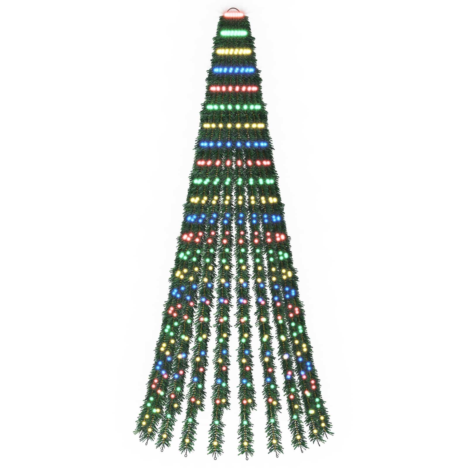 Led-weihnachtsbaum 220 Cm 460 Leds Mehrfarbig Stahl Grün Vidaxl