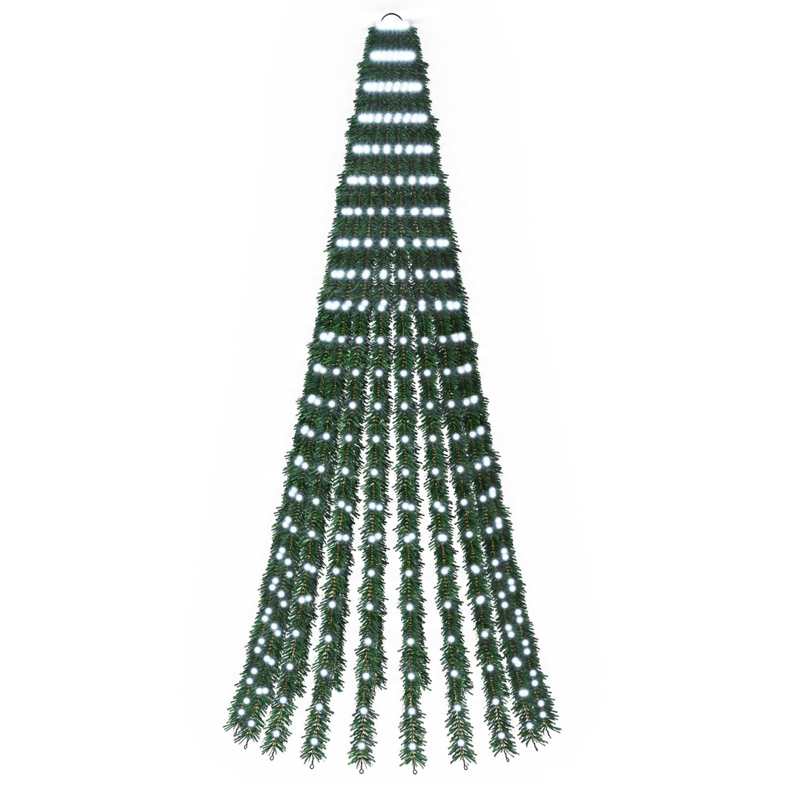 Led-weihnachtsbaum 220 Cm 460 Leds Kaltweiß Stahl Grün Vidaxl