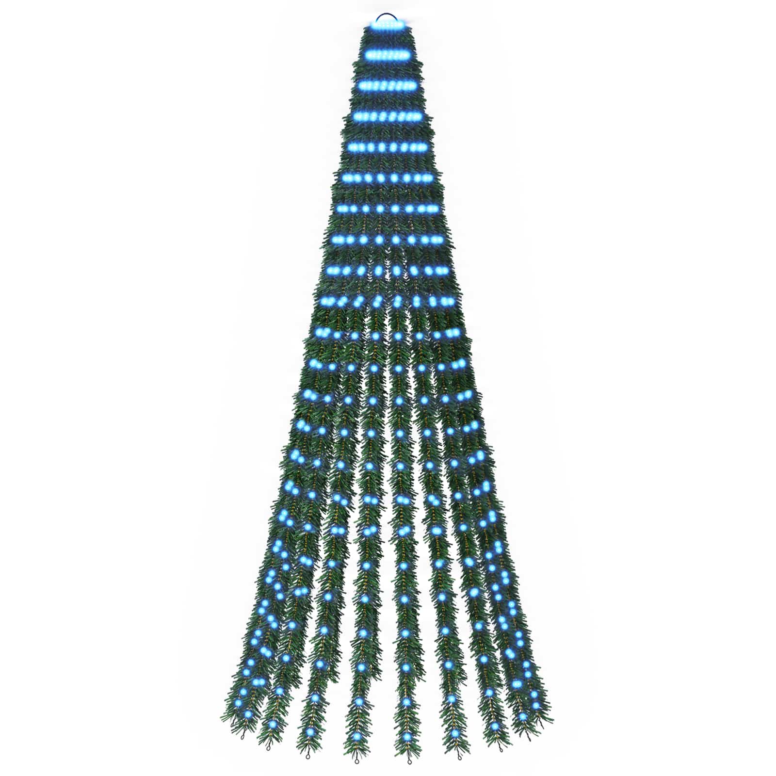 Led-weihnachtsbaum 220 Cm 460 Leds Blau Stahl Grün Vidaxl
