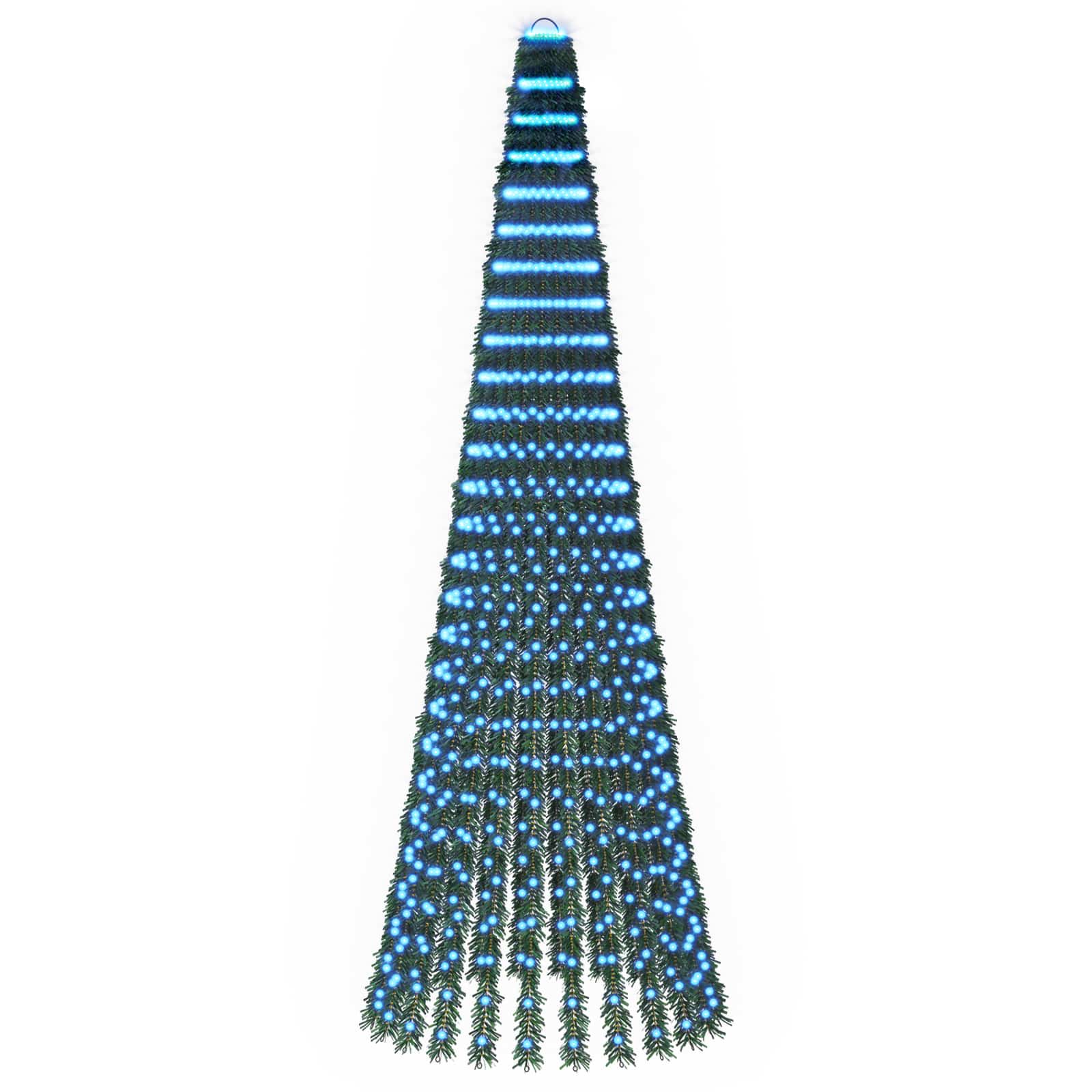 Led-weihnachtsbaum 270 Cm 648 Leds Blau Stahl Grün Vidaxl