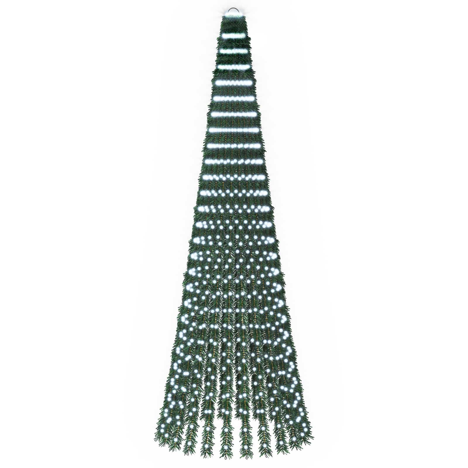 Led-weihnachtsbaum 270 Cm 648 Leds Kaltweiß Stahl Grün Vidaxl