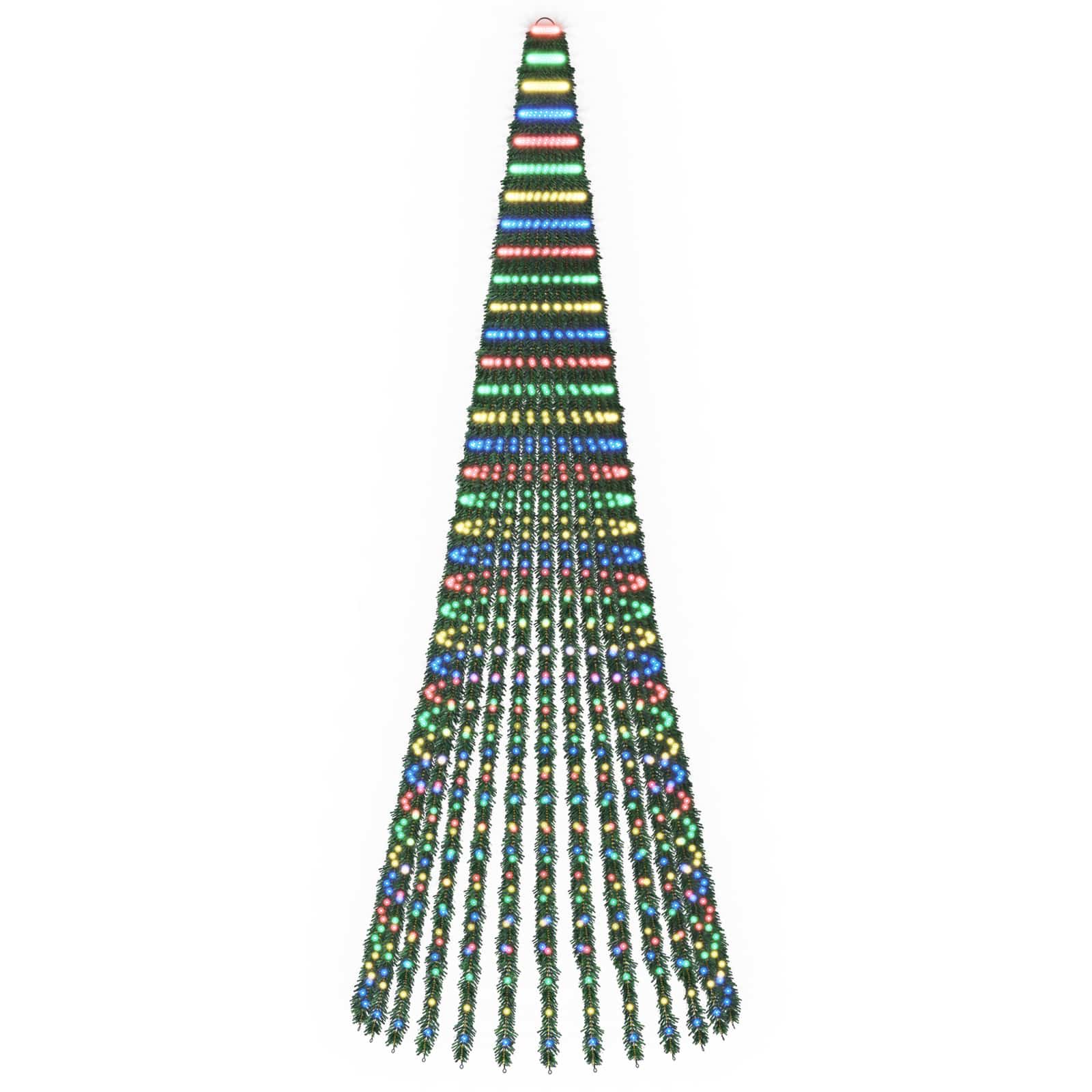 Led-weihnachtsbaum 370 Cm 1008 Leds Mehrfarbig Stahl Grün Vidaxl