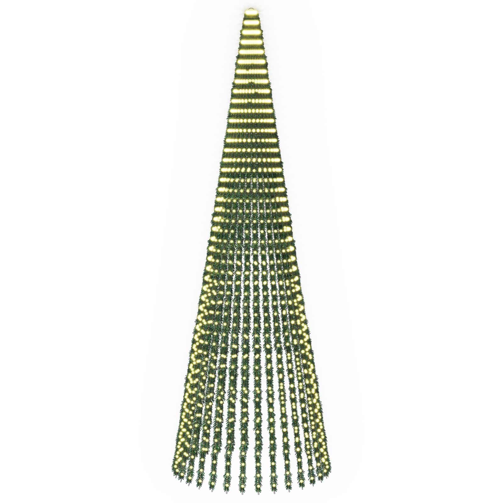 Led-weihnachtsbaum 470 Cm 1504 Leds Warmes Weiß Stahl Grün Vidaxl