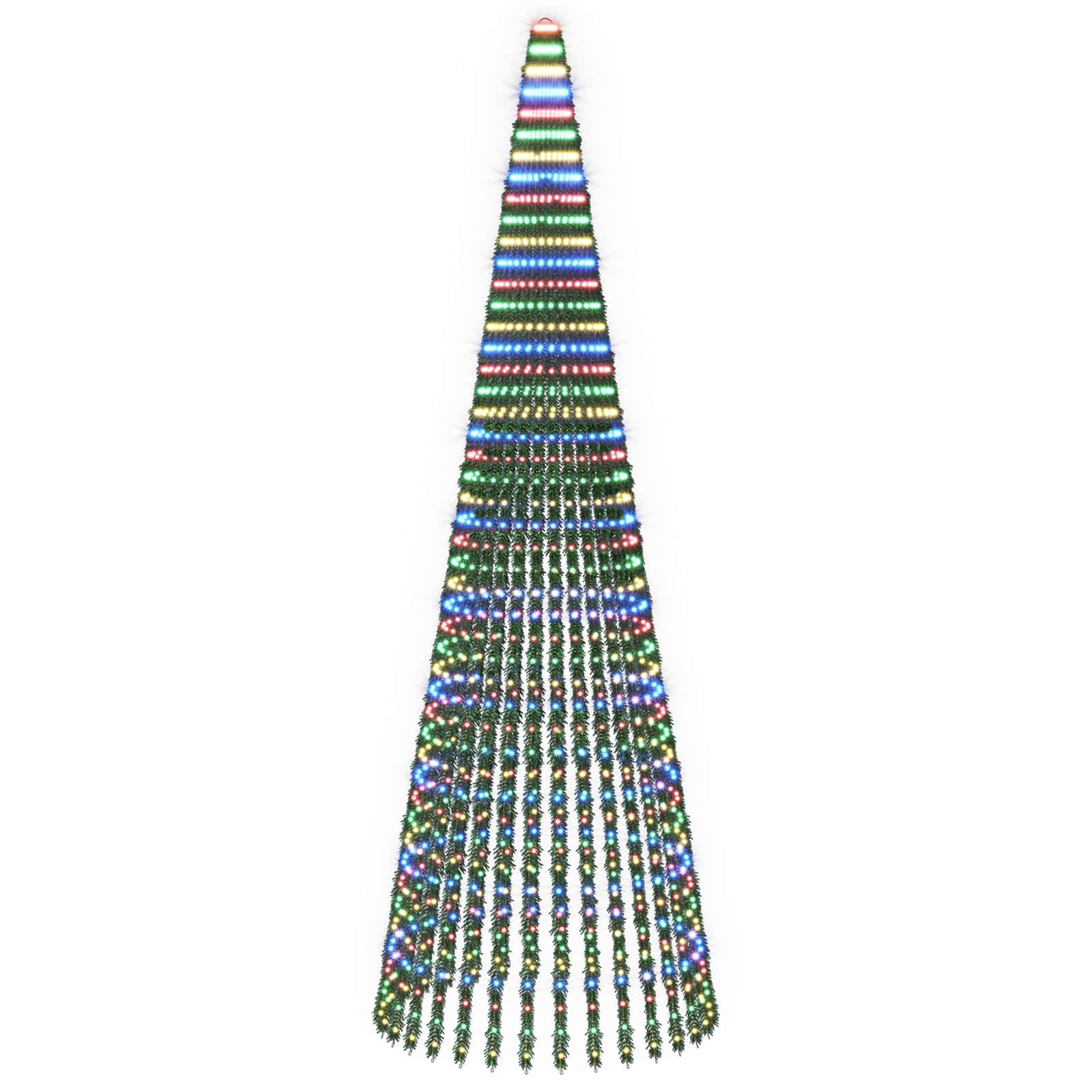 Led-weihnachtsbaum 470 Cm 1504 Leds Mehrfarbig Stahl Grün Vidaxl