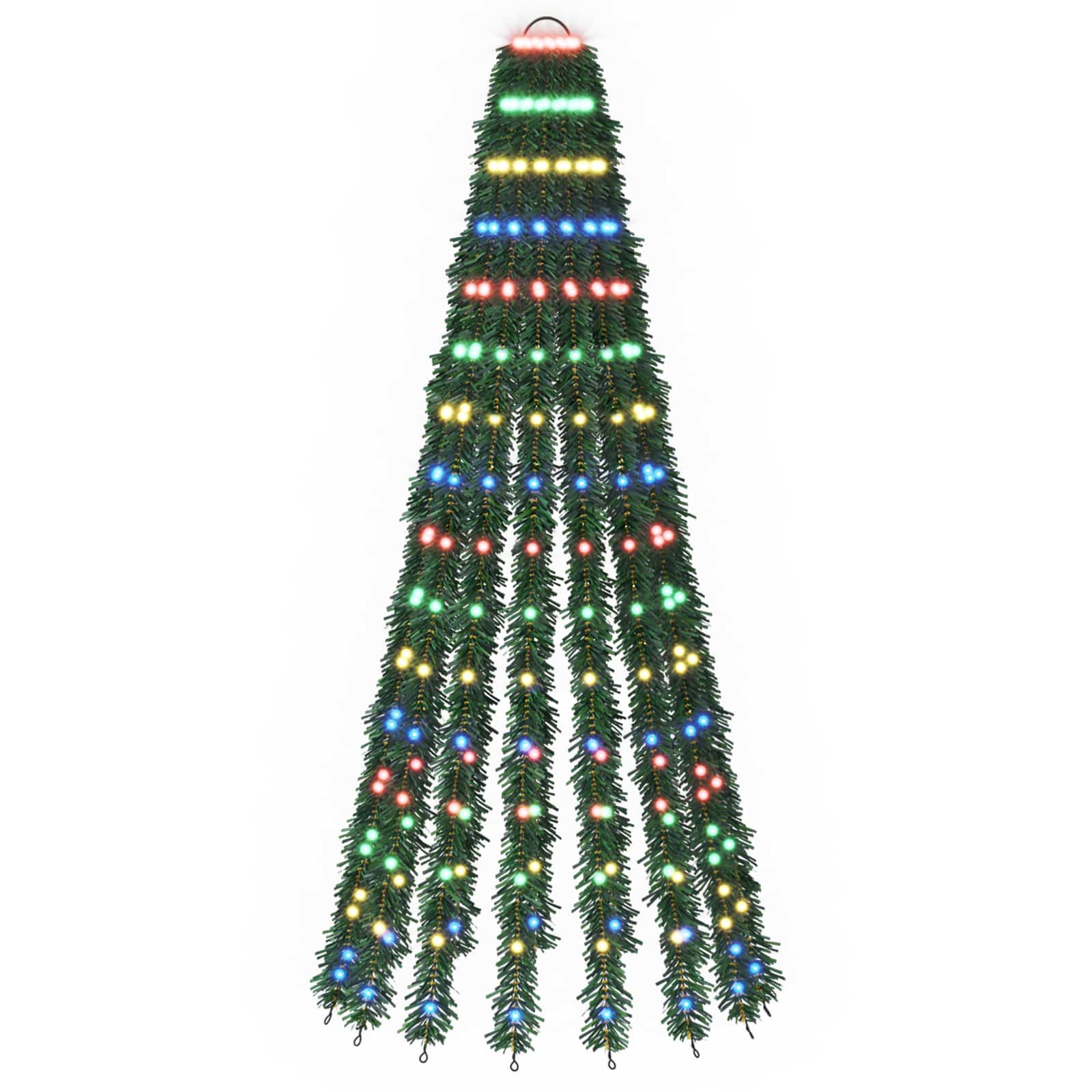 Led-weihnachtsbaum 150 Cm 240 Leds Mehrfarbig Stahl Grün Vidaxl