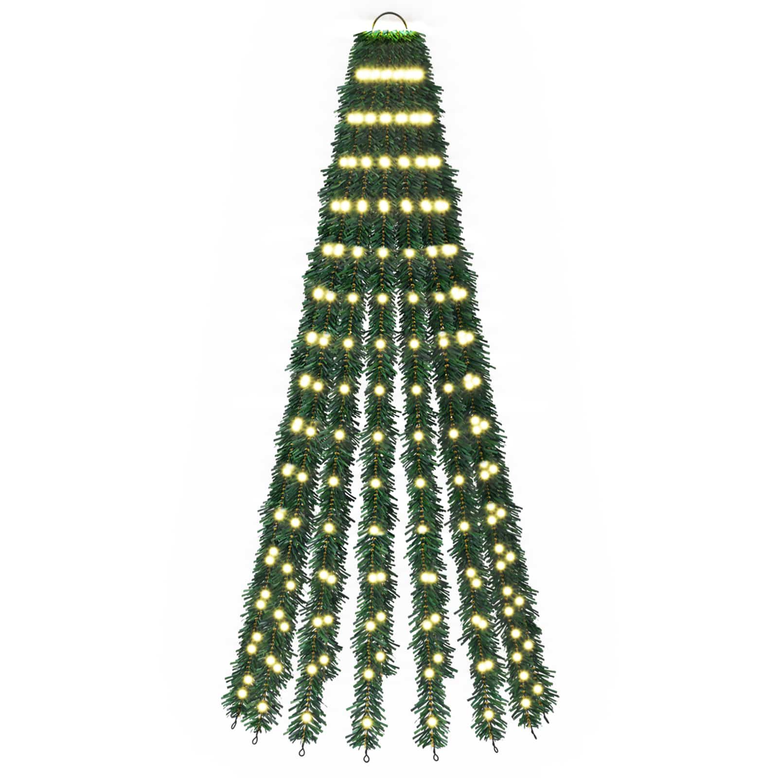 Led-weihnachtsbaum 150 Cm 240 Leds Warmes Weiß Stahl Grün Vidaxl
