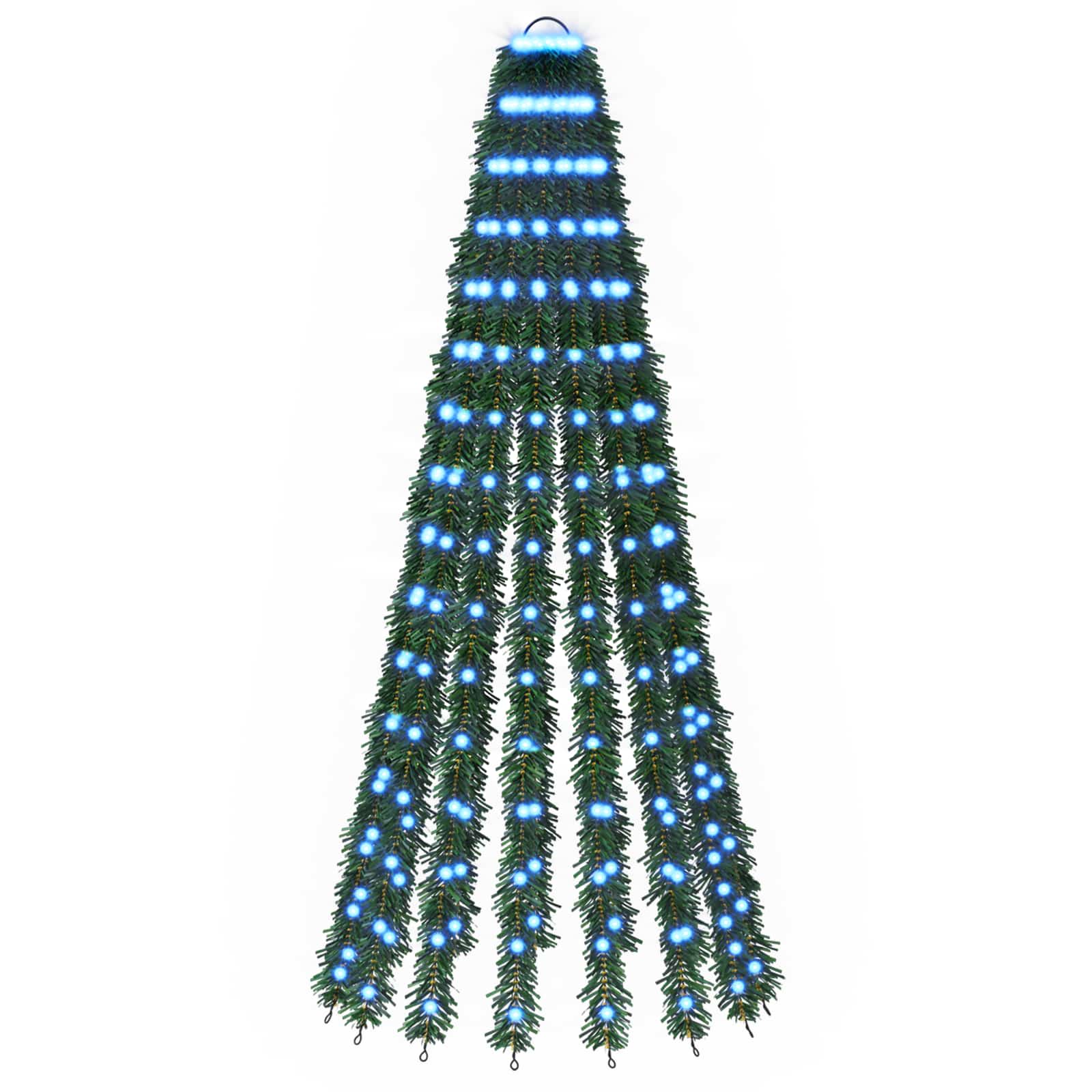 Led-weihnachtsbaum 150 Cm 240 Leds Blau Stahl Grün Vidaxl