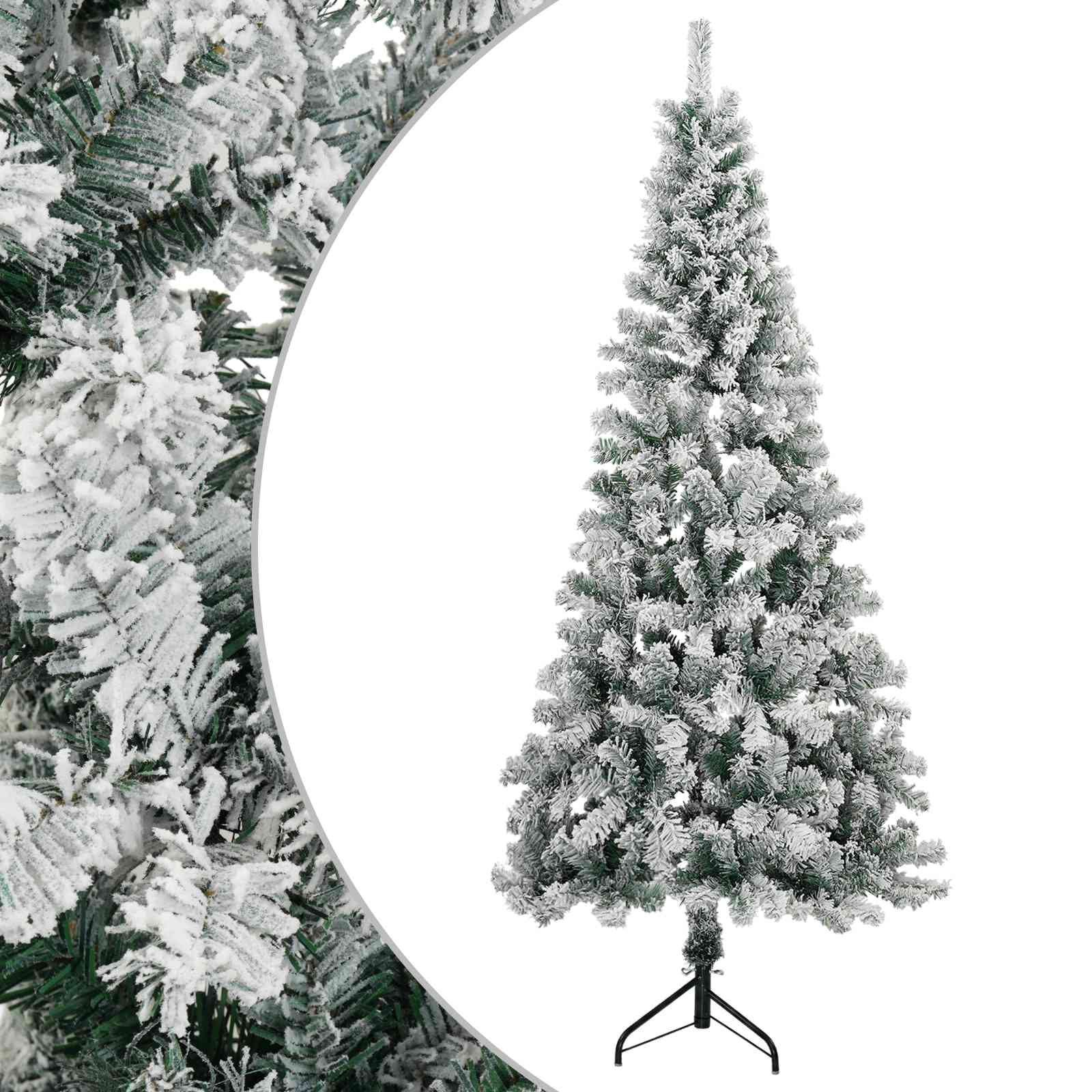 Künstlicher Weihnachtsbaum 180 Cm Pvc Und Stahl Grün Und Weiß Vidaxl