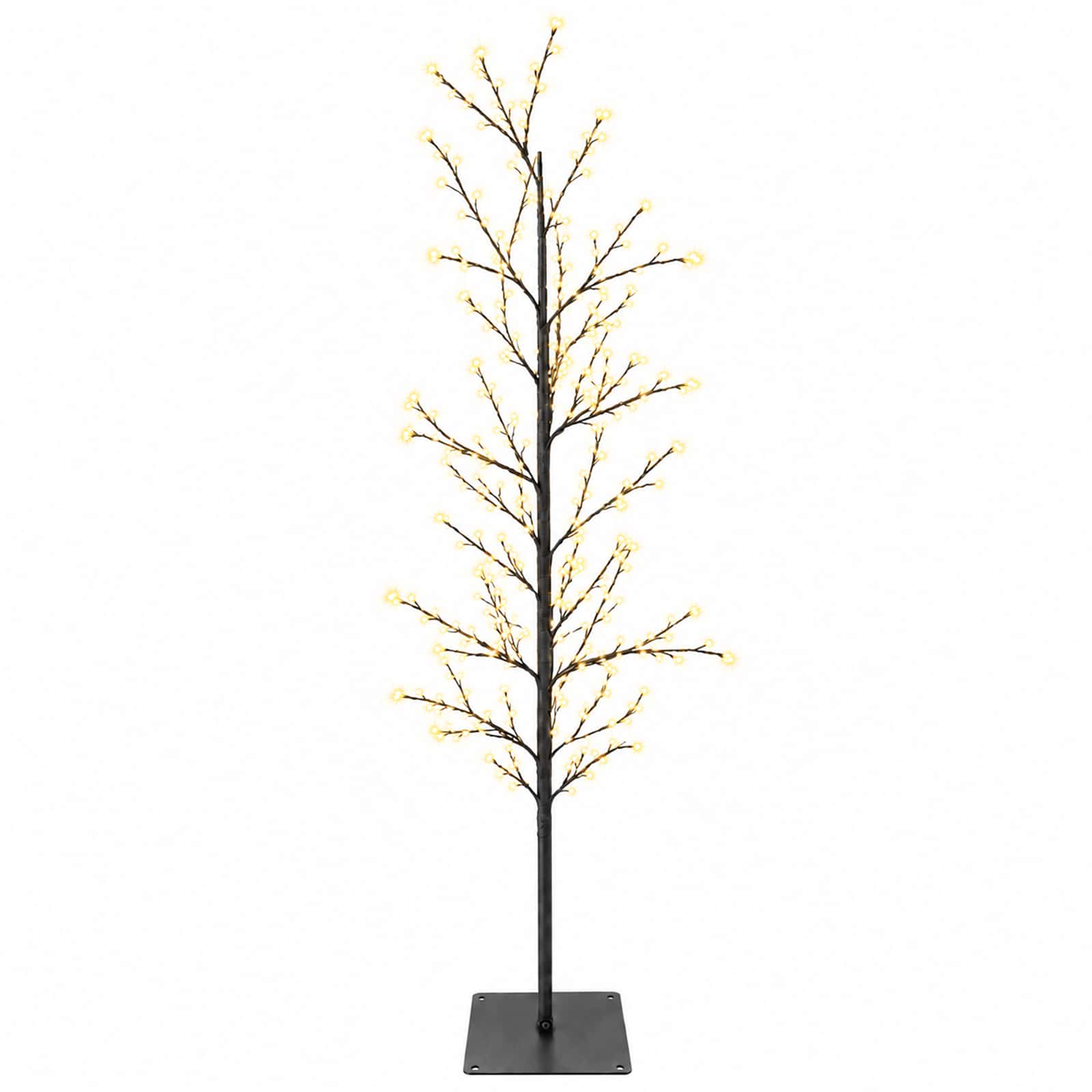 Künstlicher Led-birkenbaum Schwarz 150 Cm Stahl 360 Leds Vidaxl