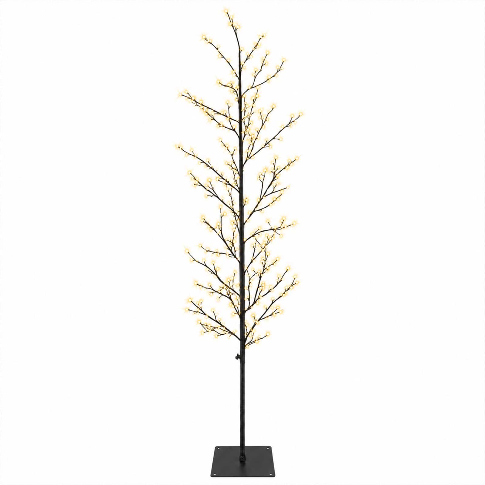 Künstlicher Led-birkenbaum Schwarz 20 X 20 X 180 Cm Stahl Vidaxl
