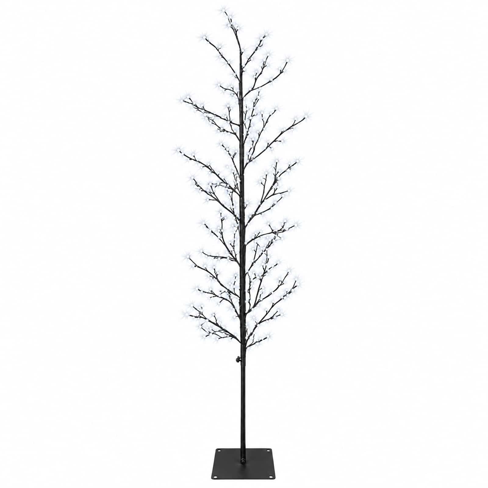 Künstlicher Led-birkenbaum Schwarz 180 Cm Stahl 459 Leds Vidaxl