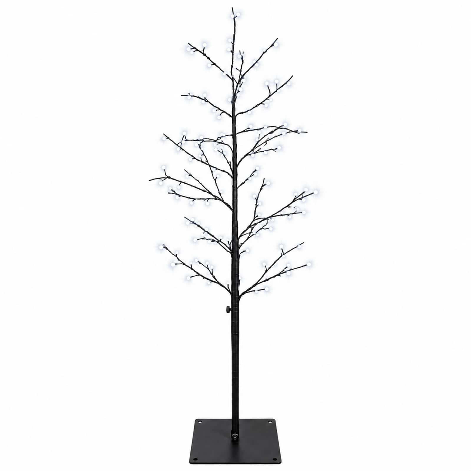 Künstlicher Led-birkenbaum Schwarz 120 Cm Stahl 279 Leds Vidaxl