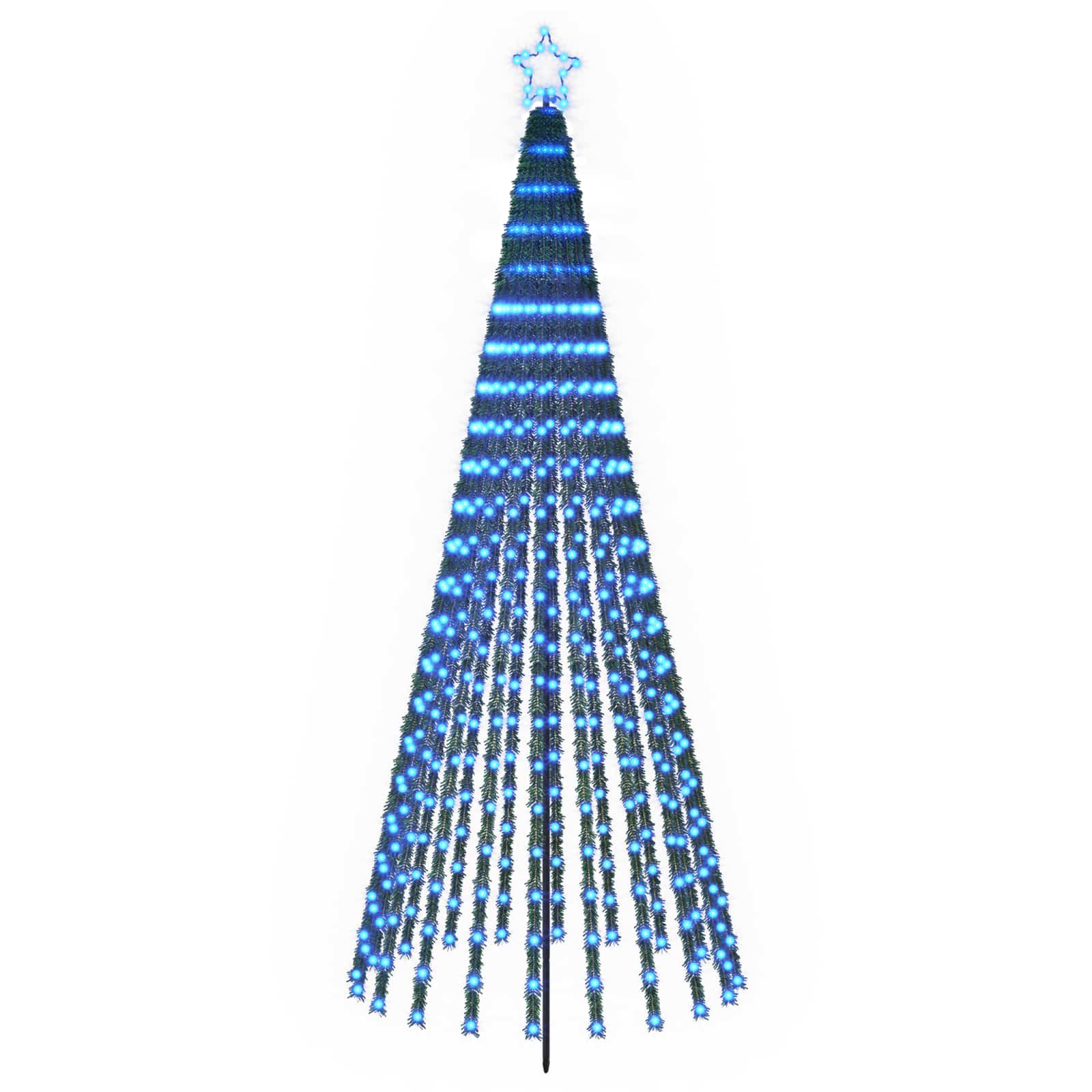 Led-weihnachtsbaum 250 Cm 475 Leds Blau Stahl Schwarz Vidaxl