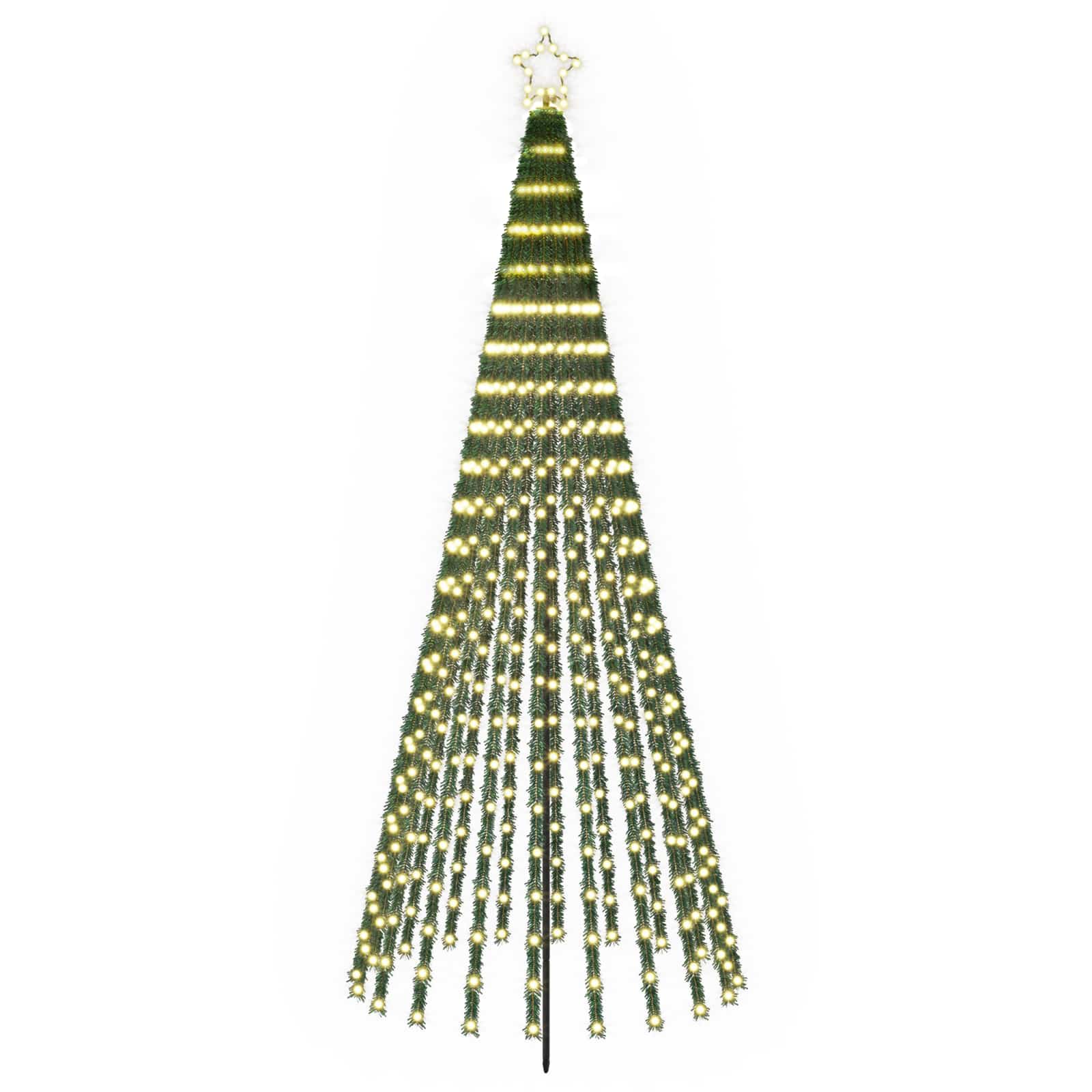 Led-weihnachtsbaum 250 Cm 475 Leds Warmes Weiß Stahl Schwarz Vidaxl