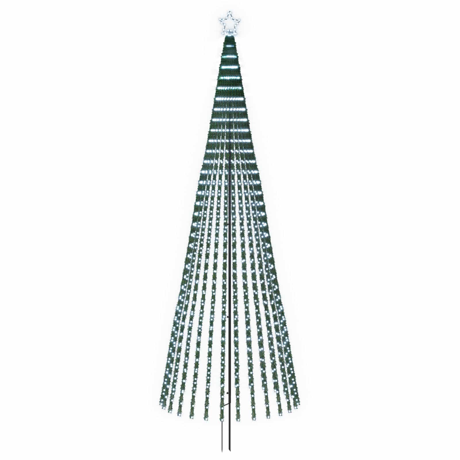 Led-weihnachtsbaum 400 Cm 1028 Leds Kaltweiß Stahl Schwarz Vidaxl