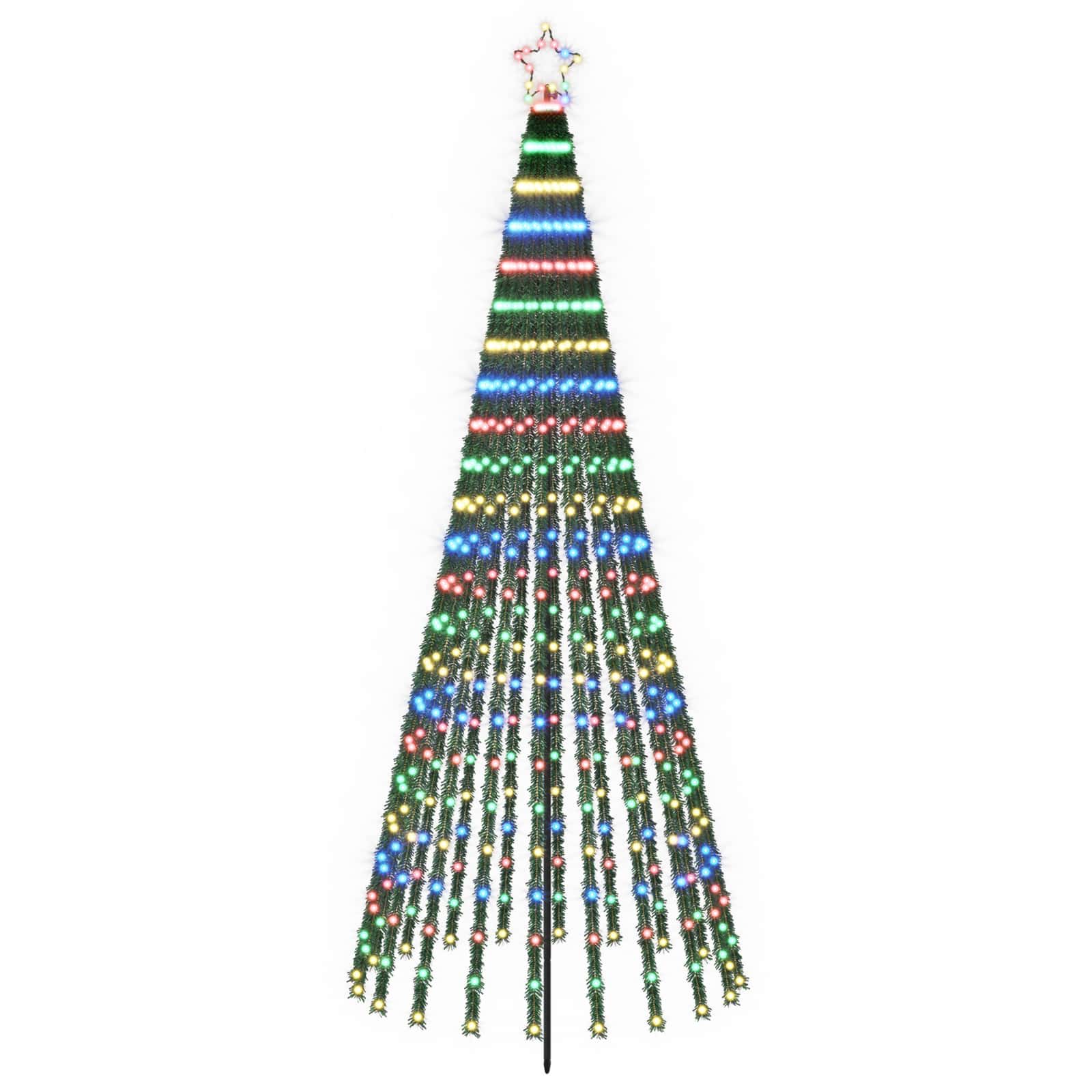 Led-weihnachtsbaum 250 Cm 475 Leds Mehrfarbig Stahl Schwarz Vidaxl