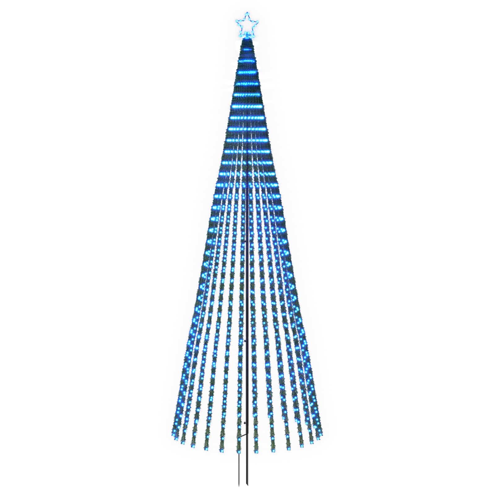 Led-weihnachtsbaum 400 Cm 1028 Leds Blau Stahl Schwarz Vidaxl