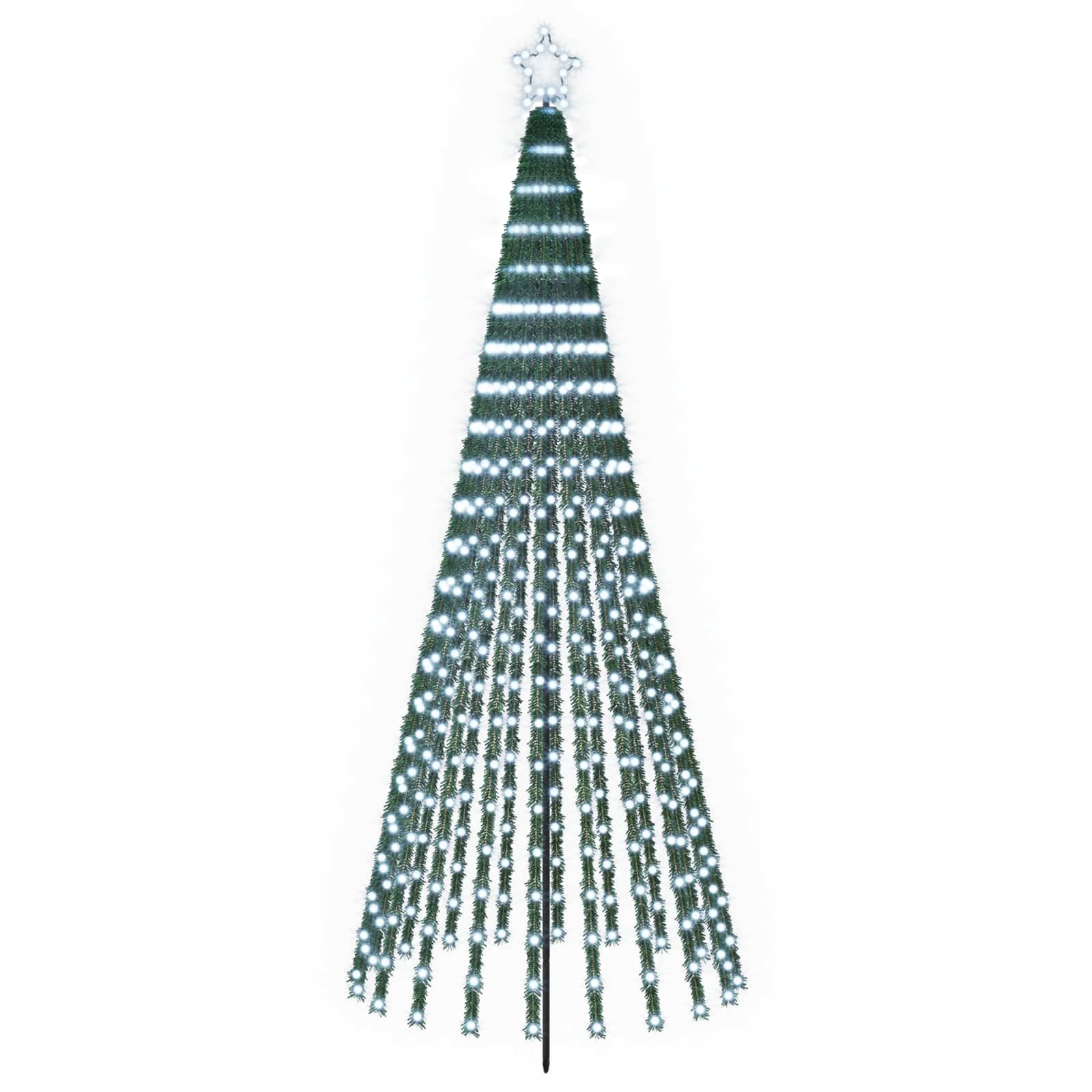 Led-weihnachtsbaum 250 Cm 475 Leds Kaltweiß Stahl Schwarz Vidaxl