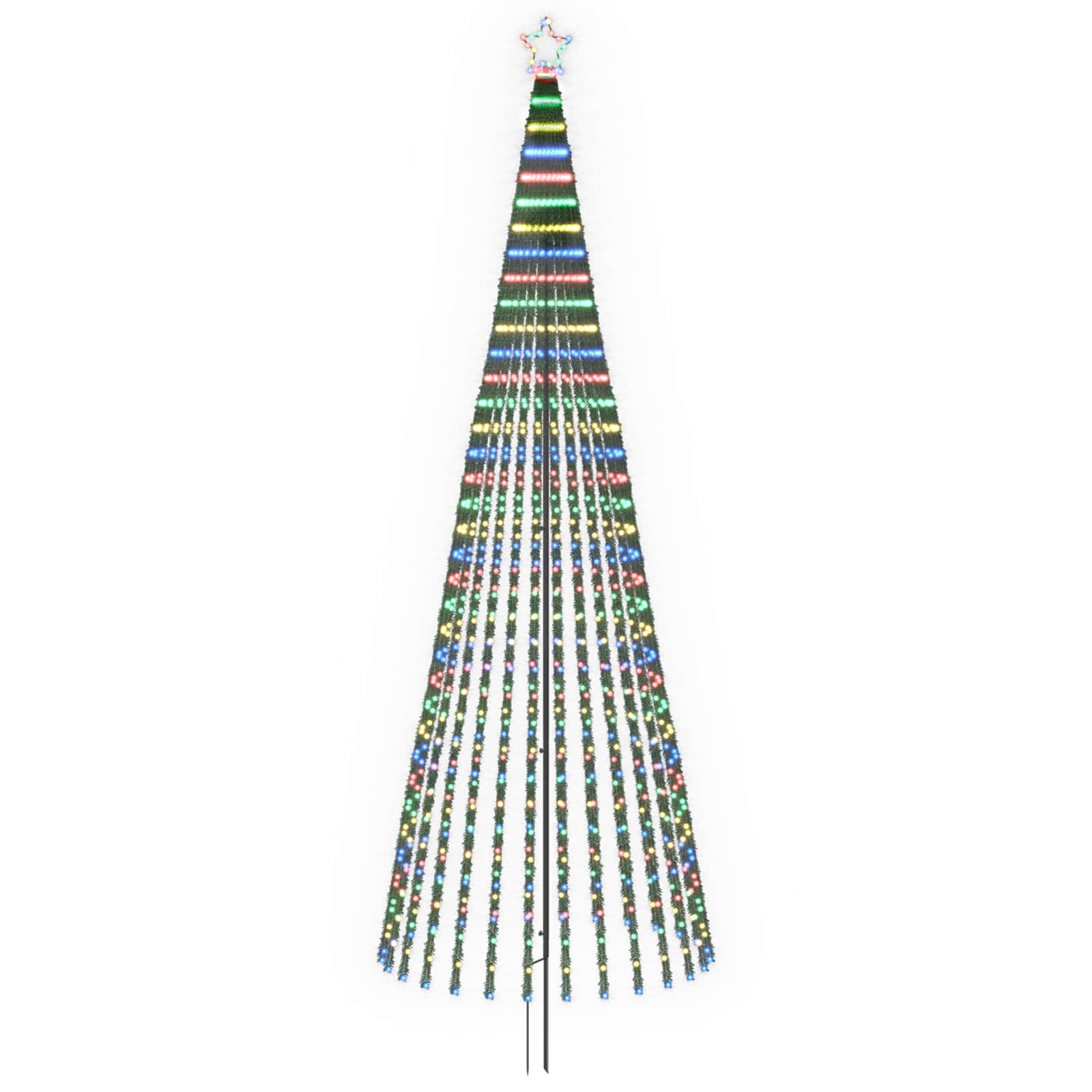 Led-weihnachtsbaum 400 Cm 1028 Leds Mehrfarbig Stahl Schwarz Vidaxl