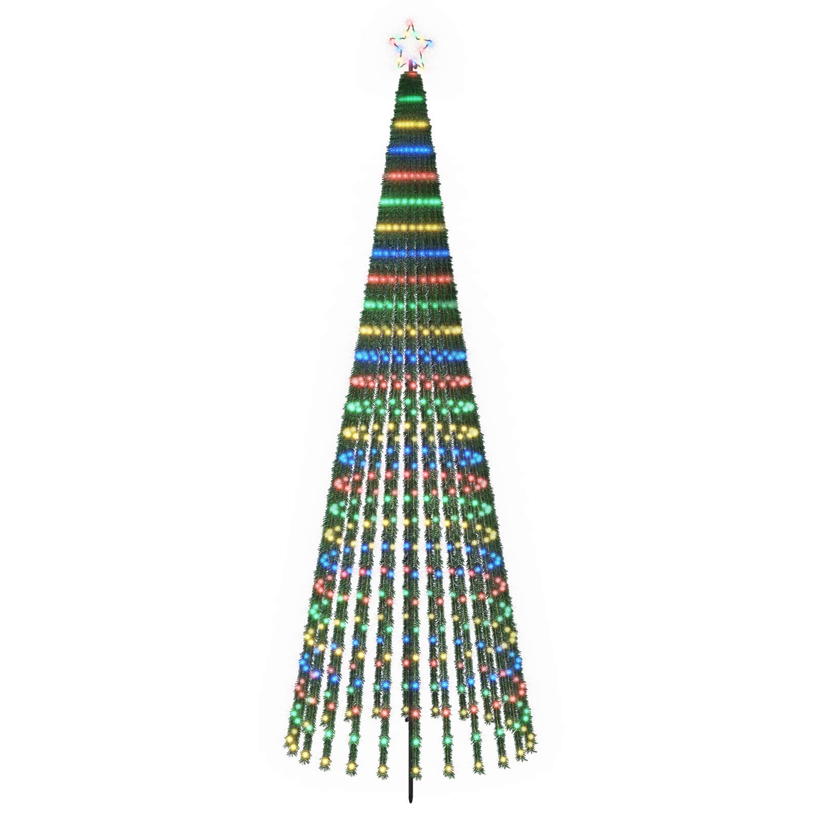 Led-weihnachtsbaum 300 Cm 668 Leds Mehrfarbig Stahl Schwarz Vidaxl