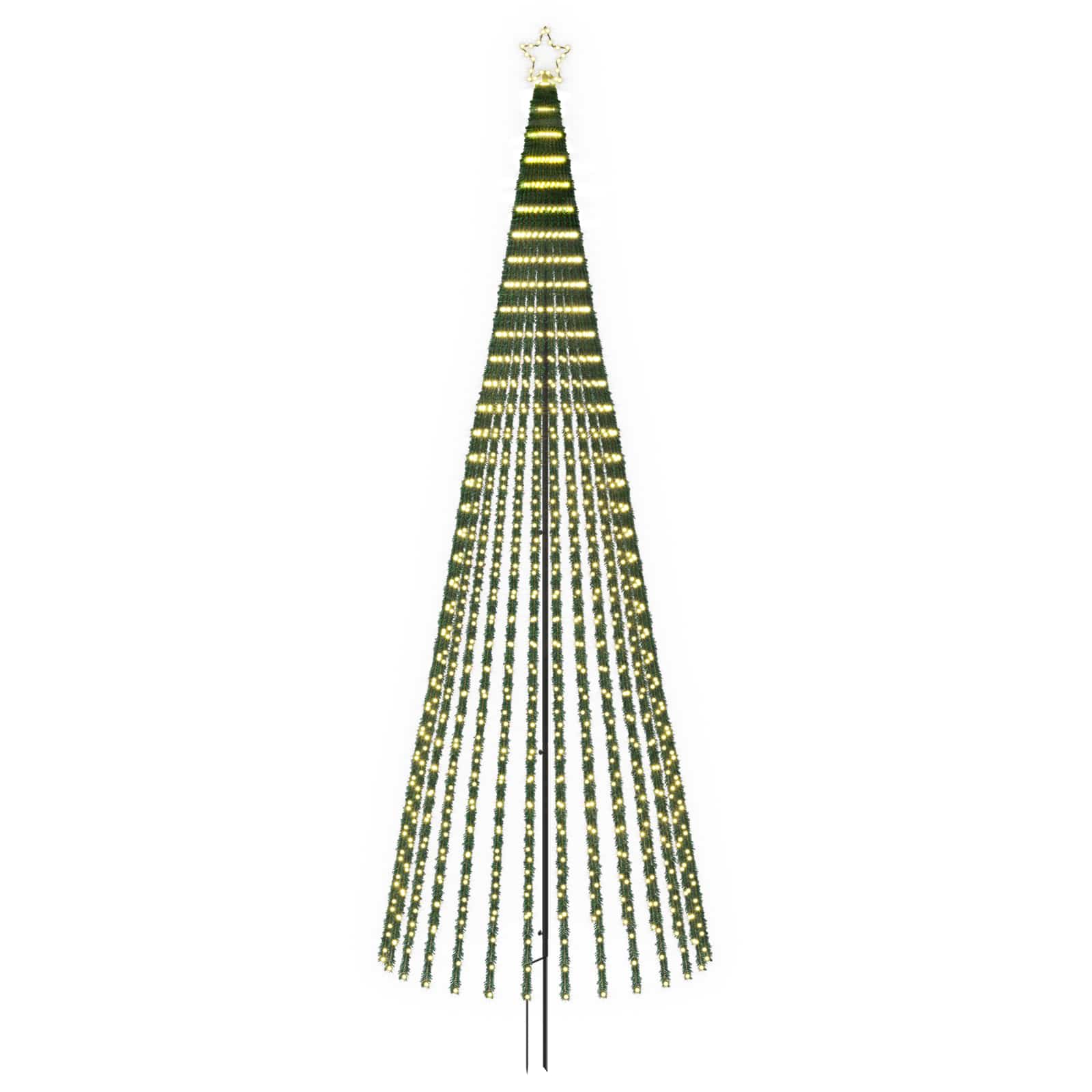 Led-weihnachtsbaum 400 Cm 1028 Leds Warmes Weiß Stahl Schwarz Vidaxl