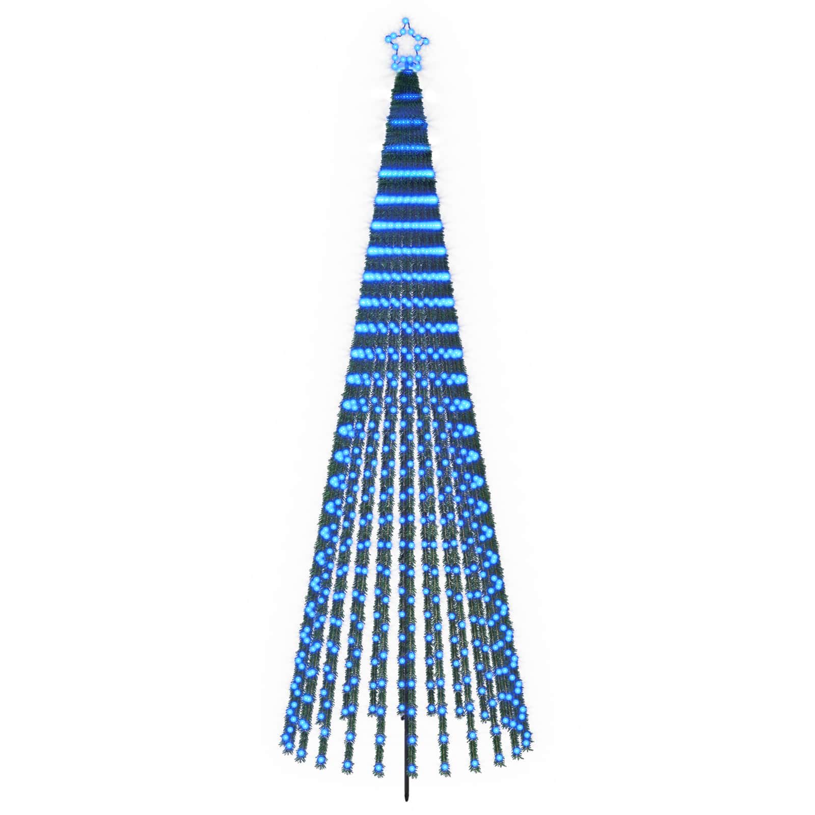 Led-weihnachtsbaum 300 Cm 668 Leds Blau Stahl Schwarz Vidaxl