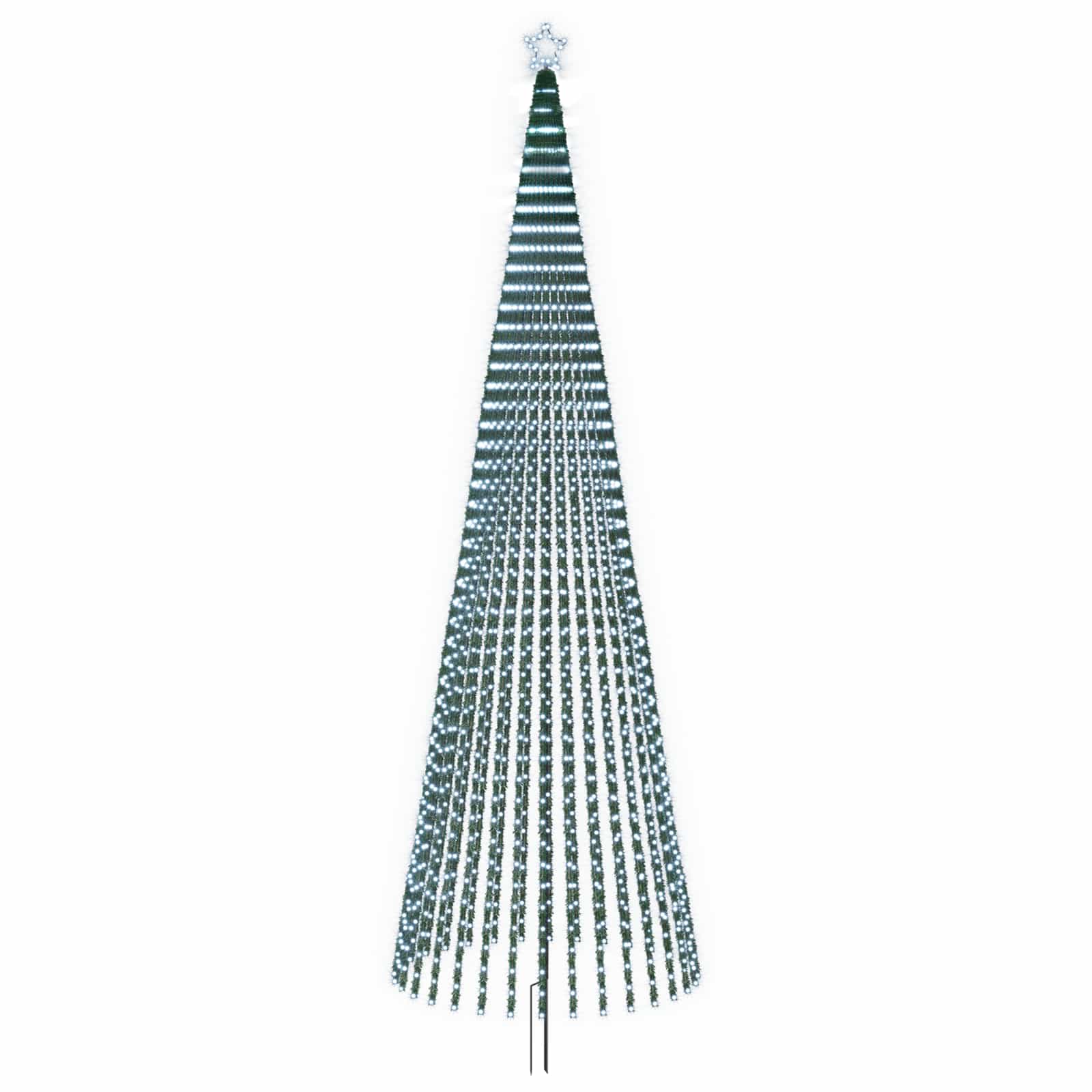 Led-weihnachtsbaum 500 Cm 1524 Leds Kaltweiß Stahl Schwarz Vidaxl