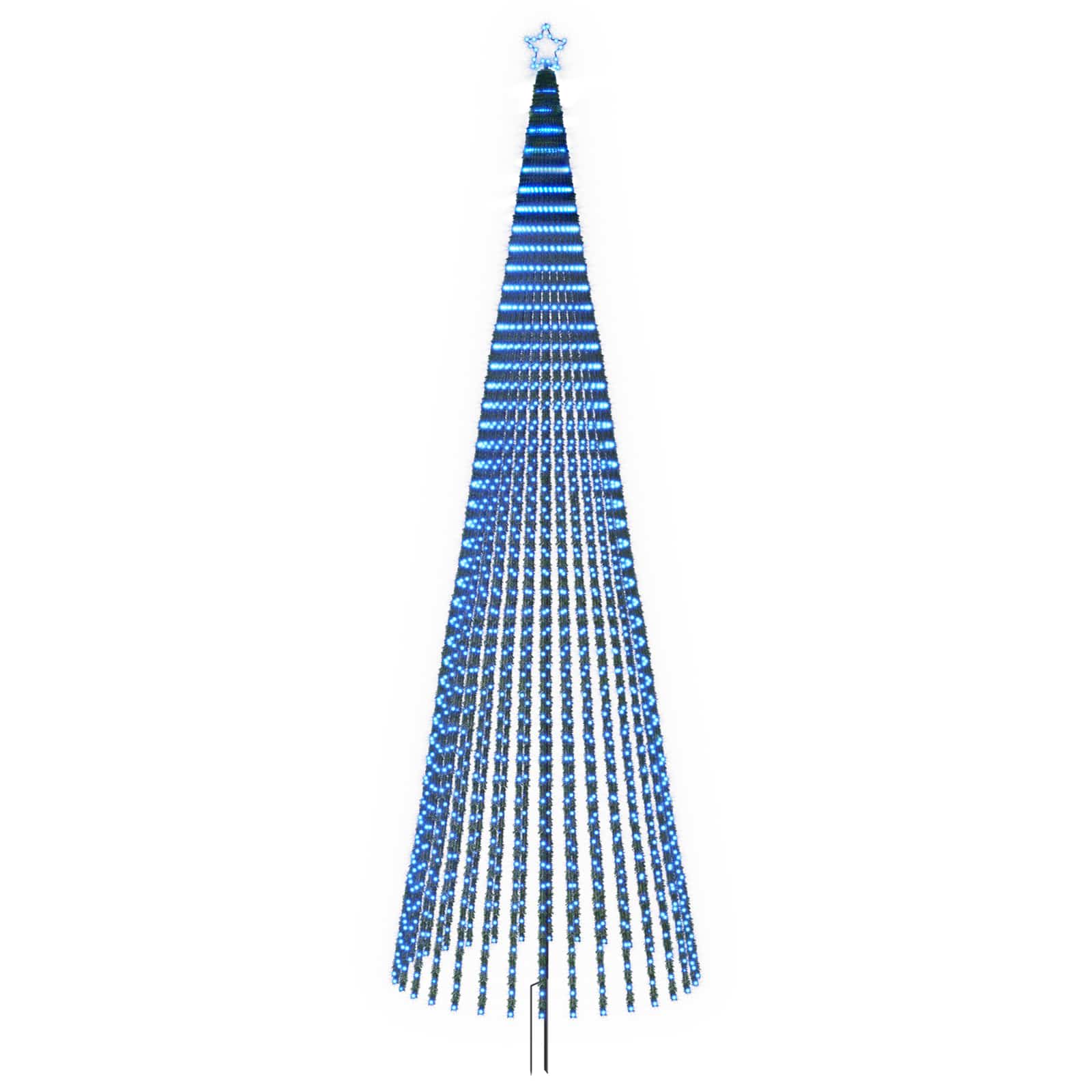 Led-weihnachtsbaum 500 Cm 1524 Leds Blau Stahl Schwarz Vidaxl