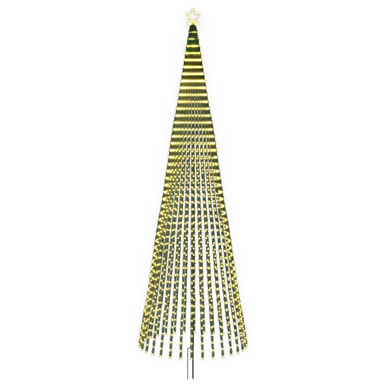 Led-weihnachtsbaum 500 Cm 1524 Leds Warmes Weiß Stahl Schwarz Vidaxl