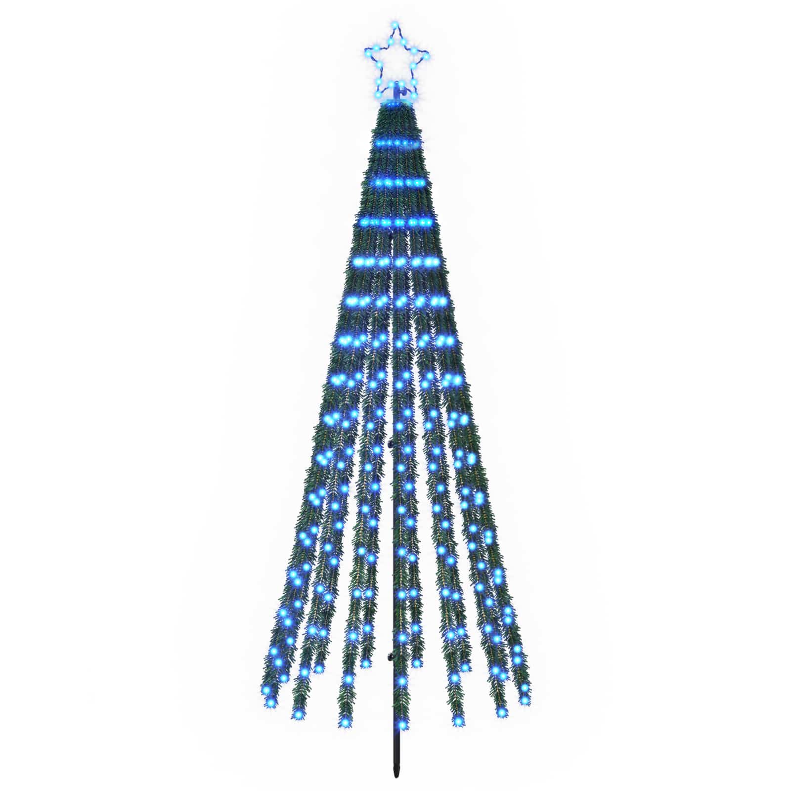 Led-weihnachtsbaum 180 Cm 255 Leds Blau Stahl Schwarz Vidaxl