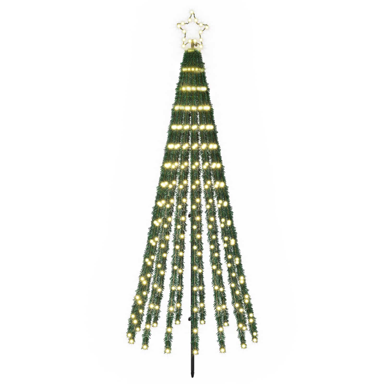 Led-weihnachtsbaum 180 Cm 255 Leds Warmes Weiß Stahl Schwarz Vidaxl