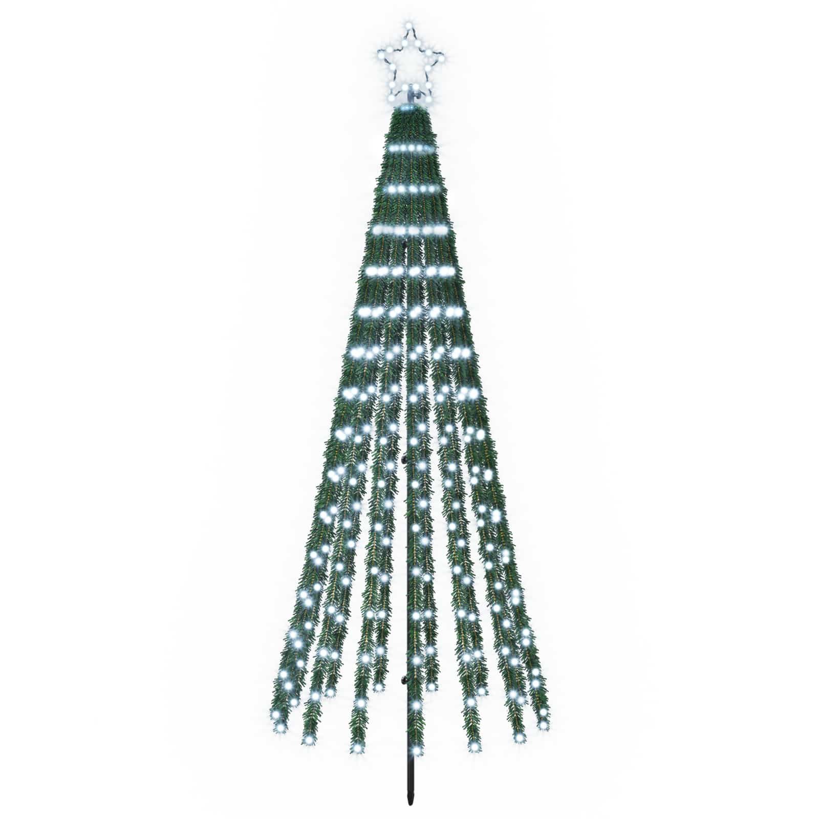Led-weihnachtsbaum 180 Cm 255 Leds Kaltweiß Stahl Schwarz Vidaxl