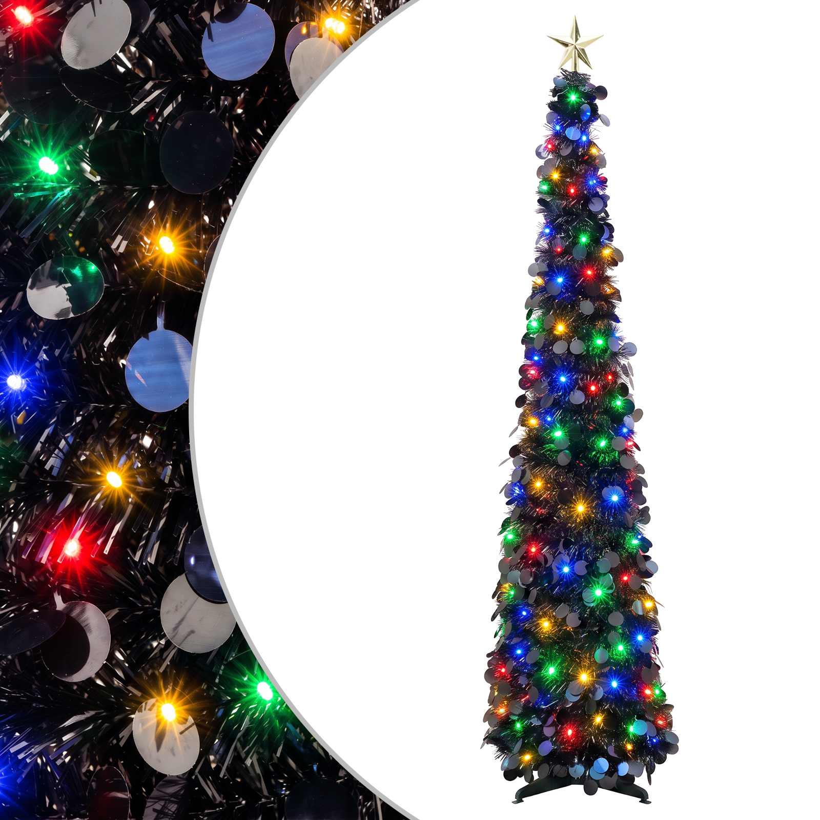 Pop-up-led-weihnachtsbaum Mit Sternspitze 180 Cm 100 Leds Pet Vidaxl
